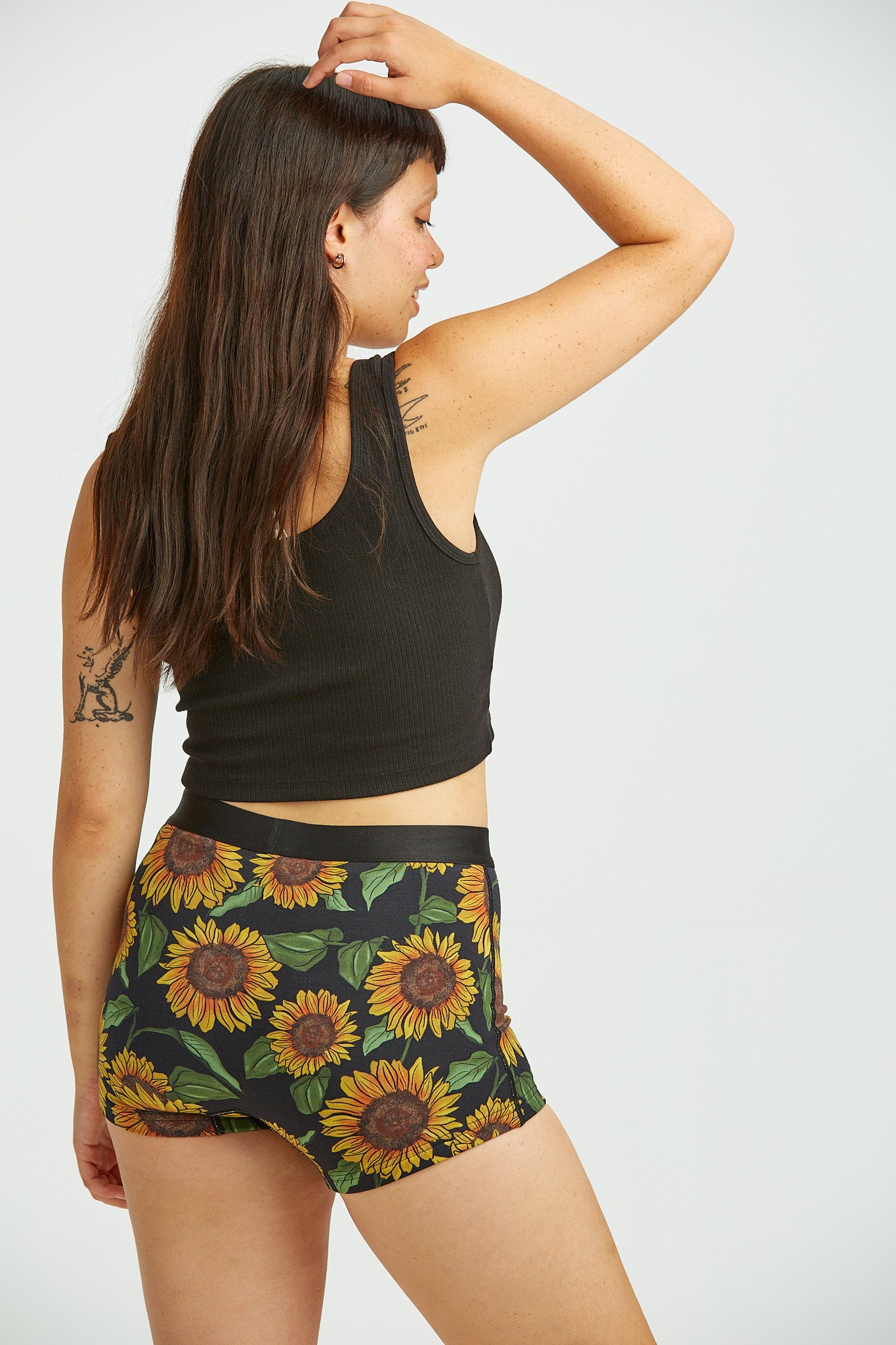 Joey - Cotton & Bamboo Boxer Shorts in Sunflower Print