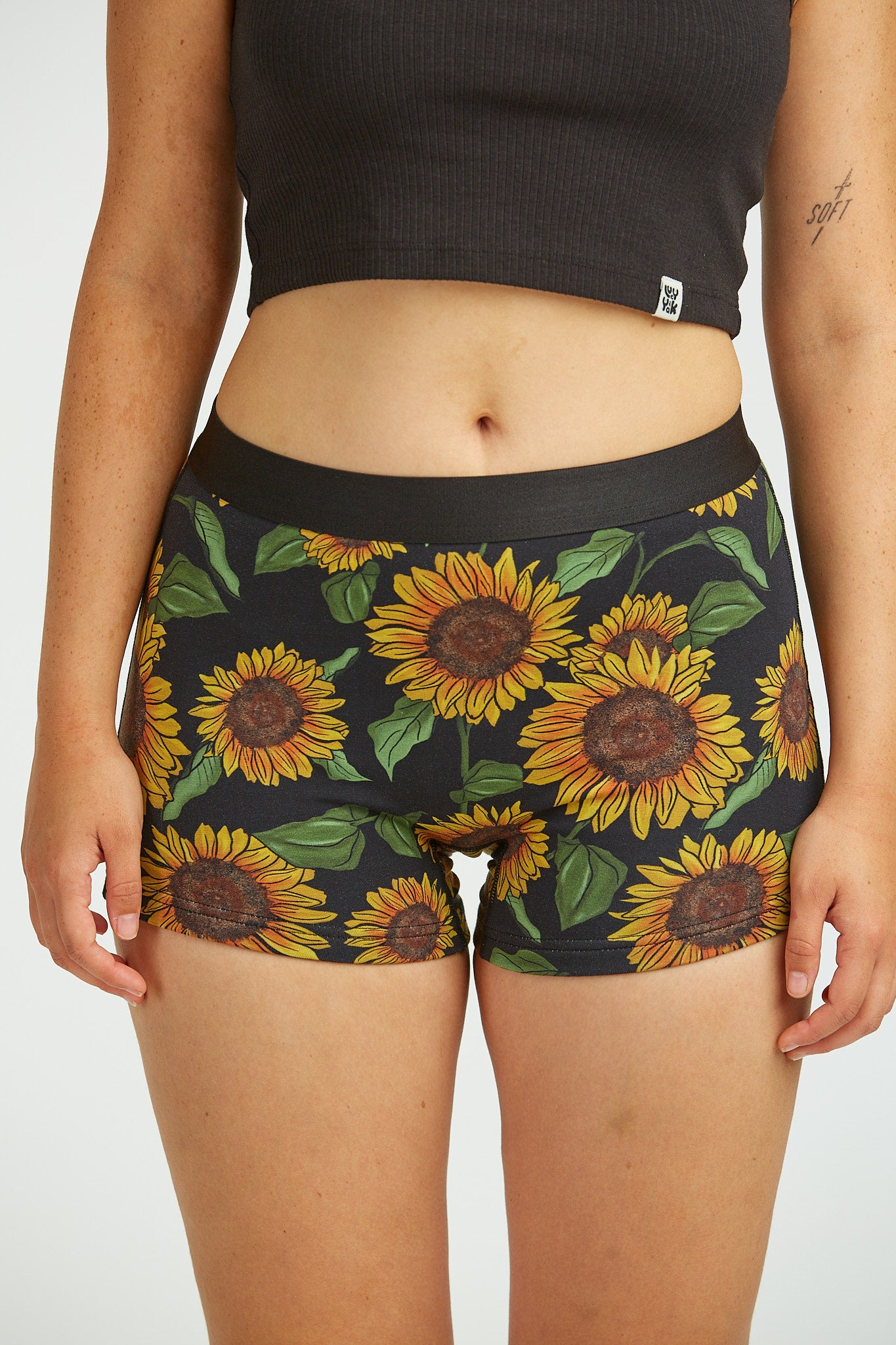 Joey - Cotton & Bamboo Boxer Shorts in Sunflower Print