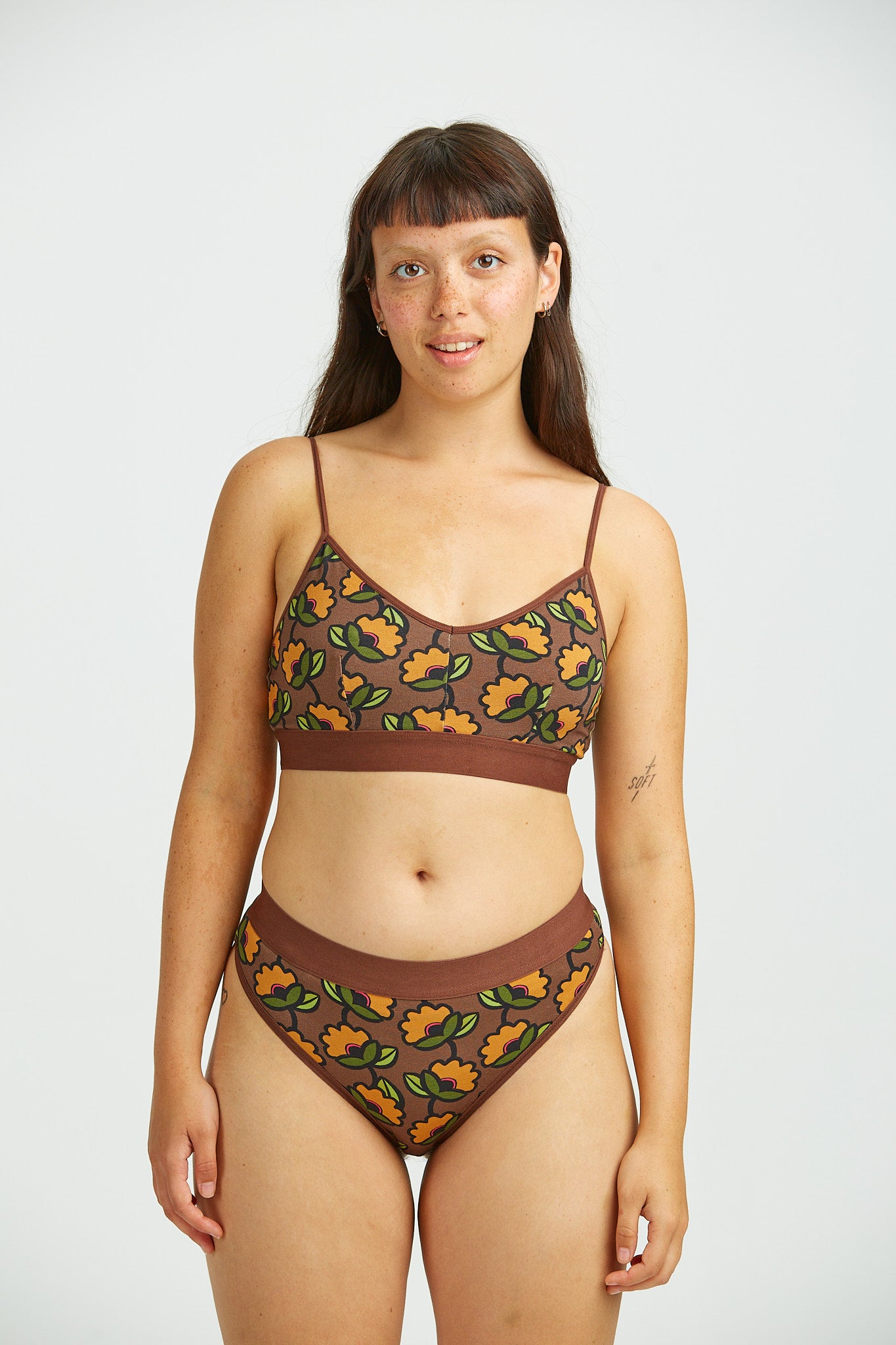 Fleur - Cotton & Bamboo Thong in Monica Print