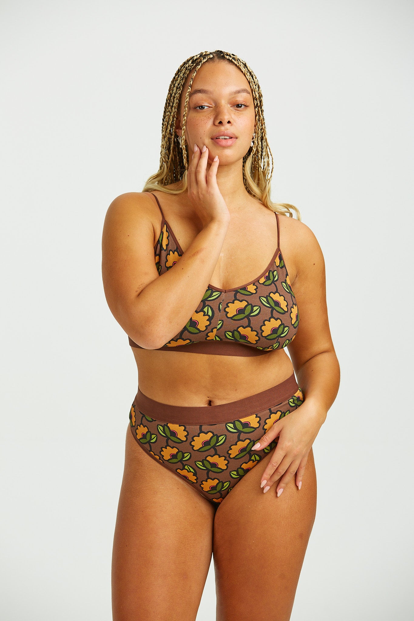 Fleur - Cotton & Bamboo Thong in Monica Print