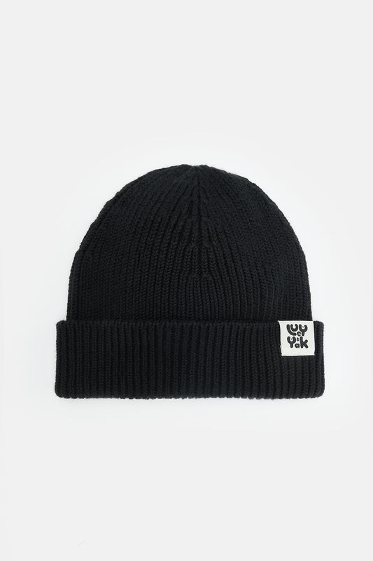 Luca - Cotton Beanie in Black