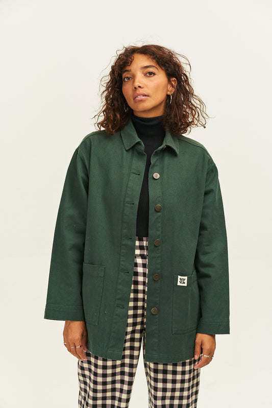 Olly - Twill Jacket in Posy Green