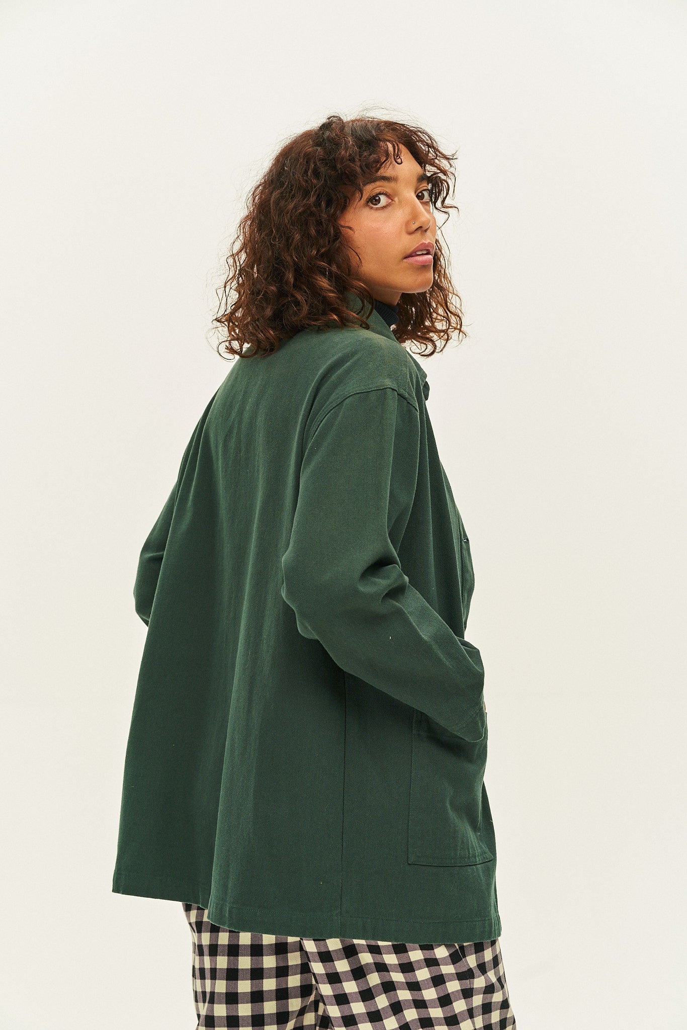 Olly - Twill Jacket in Posy Green