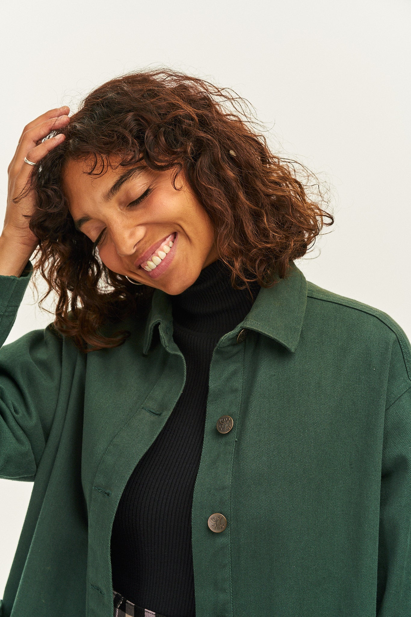 Olly - Twill Jacket in Posy Green