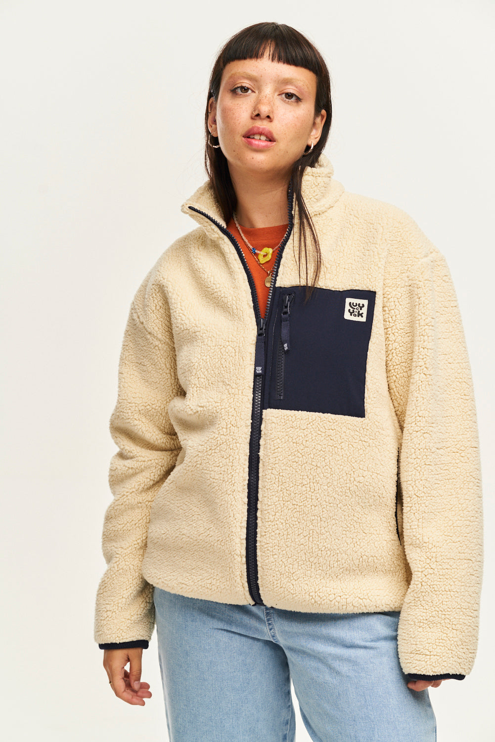 Harper - Borg Fleece Jacket in Cream