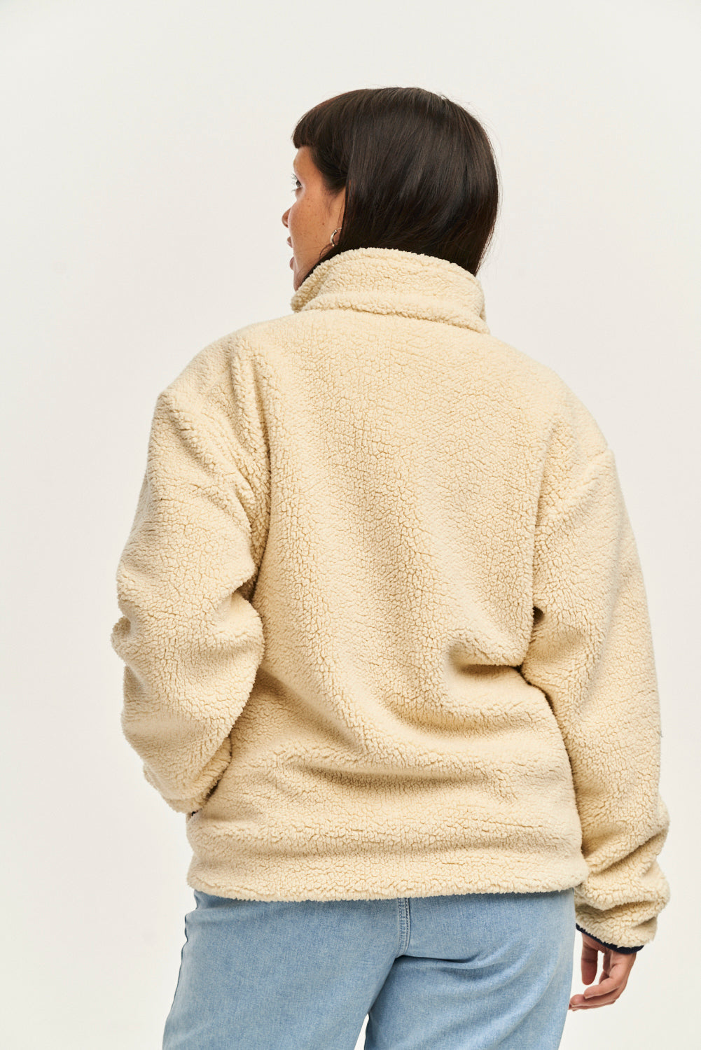 Harper - Borg Fleece Jacket in Cream