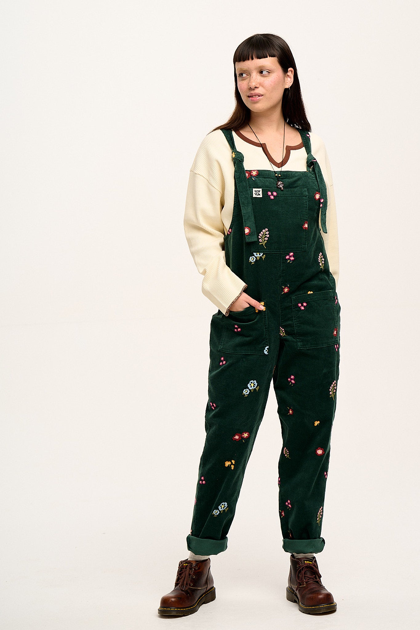 Original - Corduroy Dungarees with Bella Embroidery