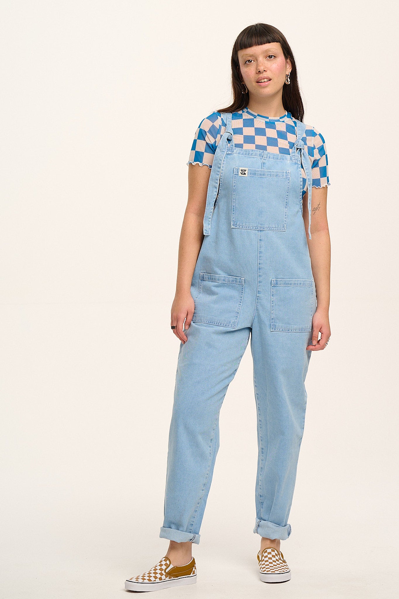 Original - Denim Dungarees in Light Wash Blue