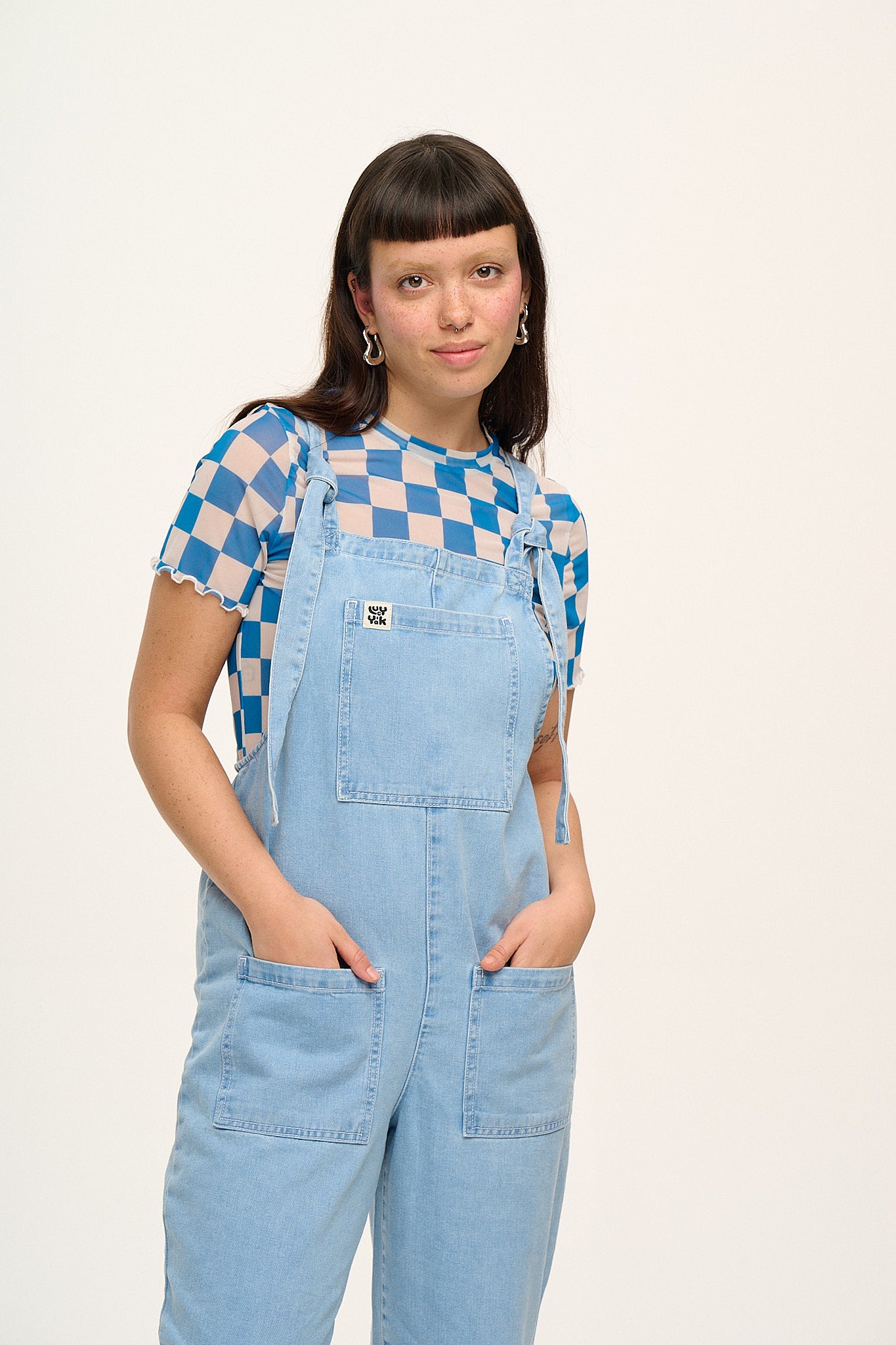 Original - Denim Dungarees in Light Wash Blue