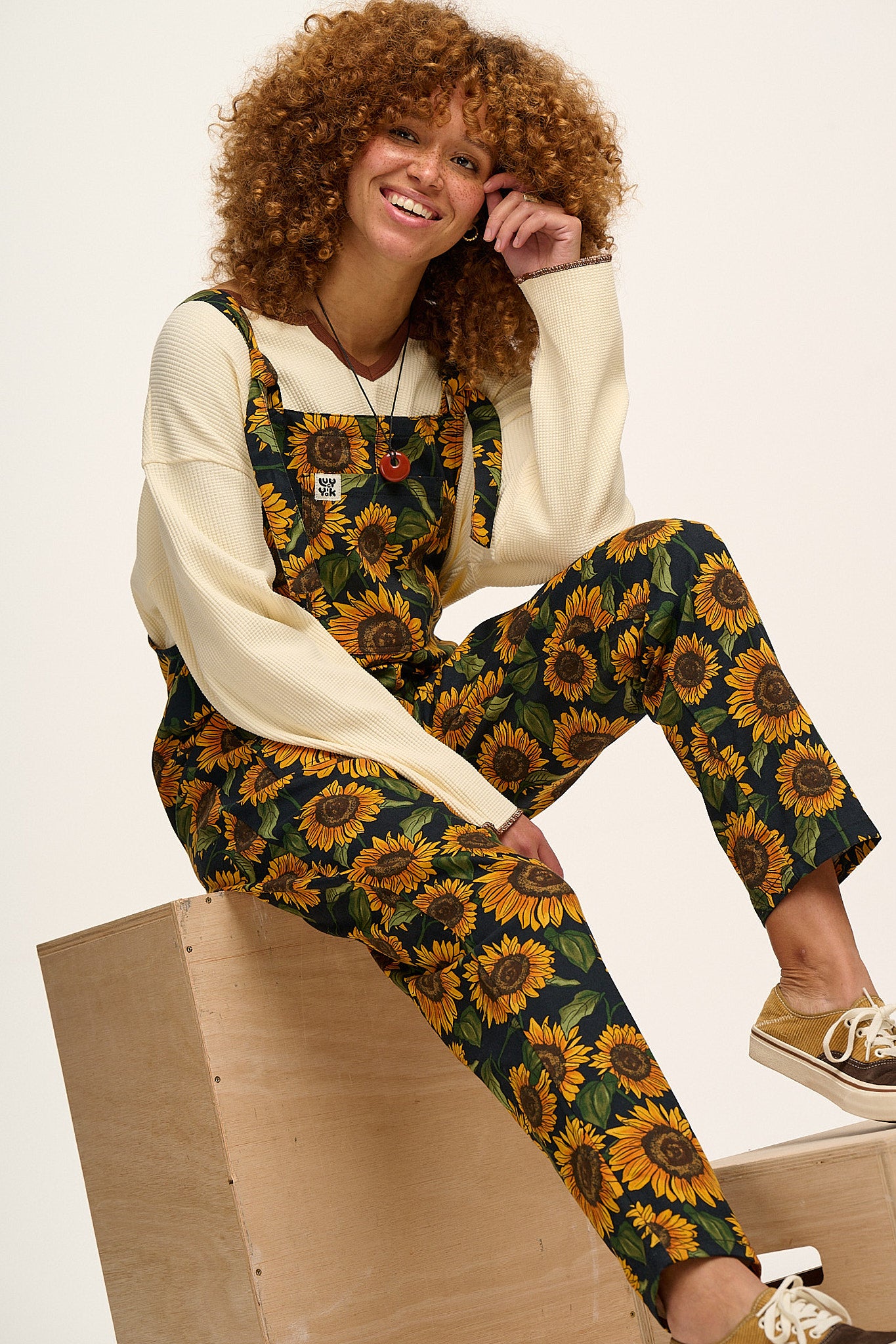 Original - Twill Dungarees in Sunflower Print