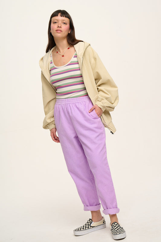 Billie Trousers: ORGANIC CORDUROY - Parma Violet