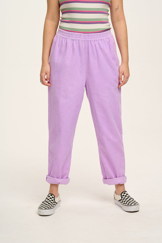 Billie Trousers: ORGANIC CORDUROY - Parma Violet