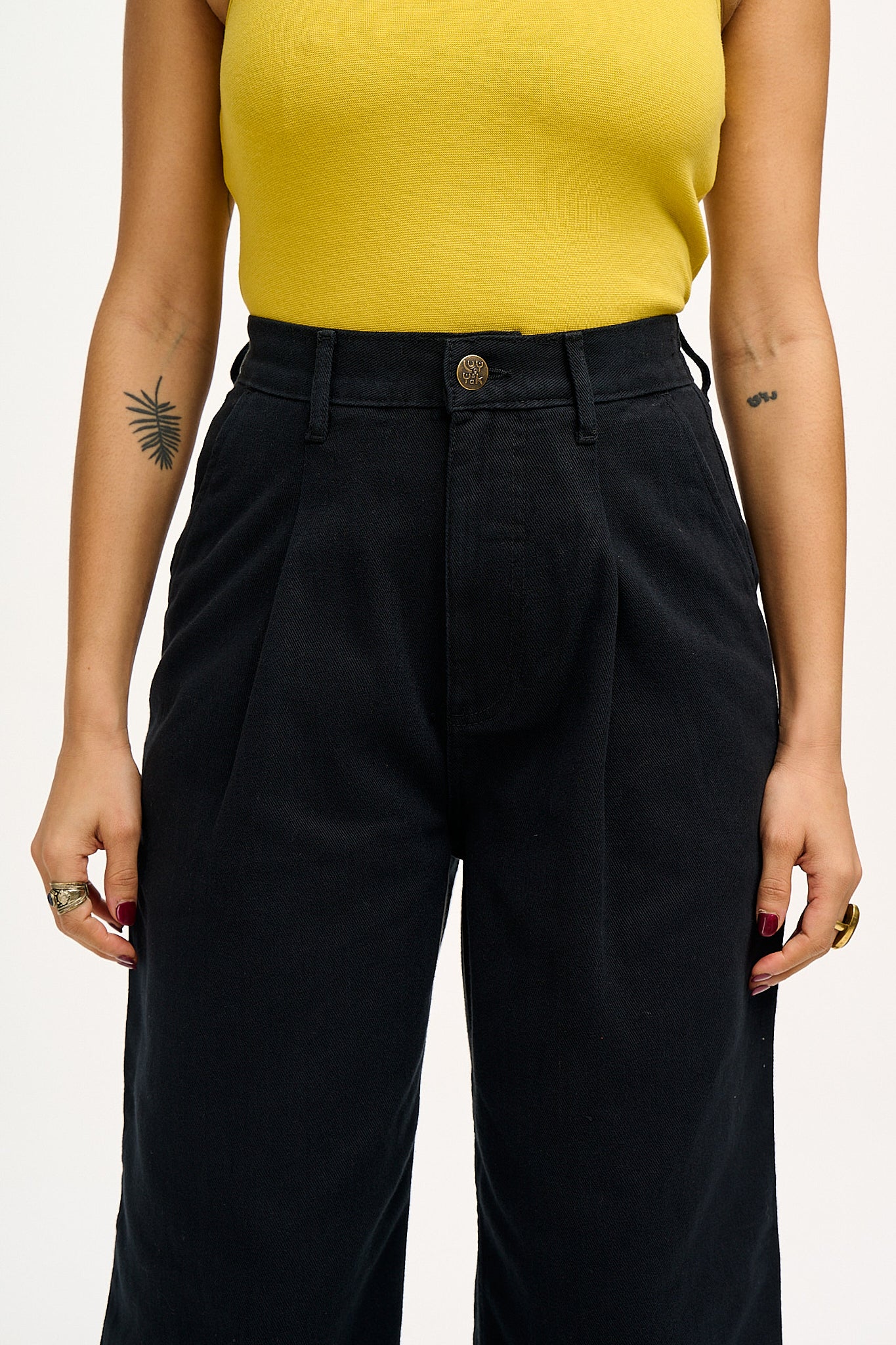 Cole - Baggy Wide Leg Denim Jeans in Black