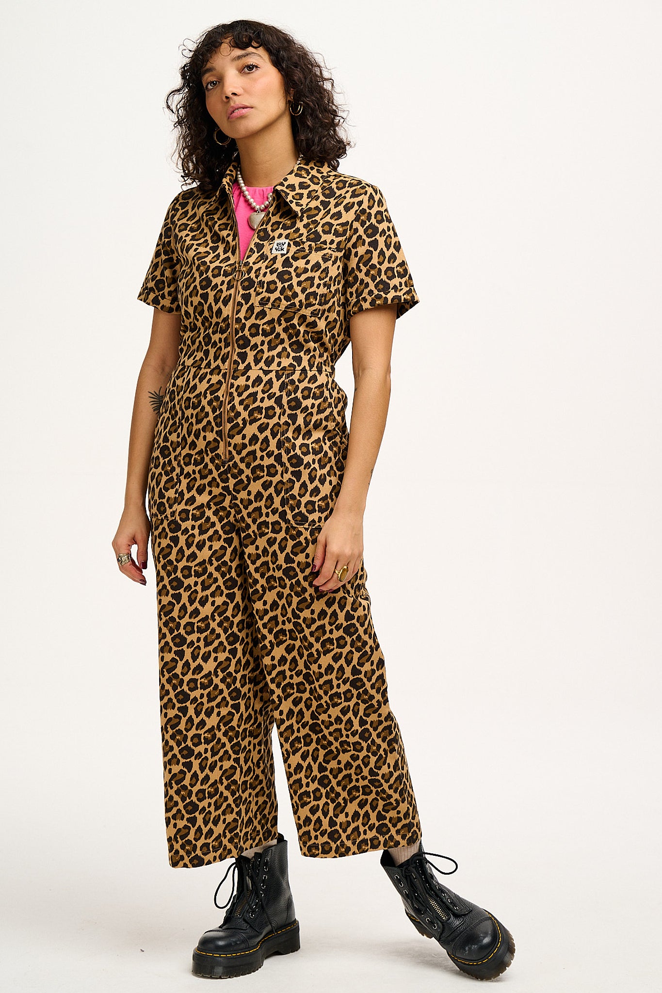 Ragan - Cotton Jumpsuit in Leopard Print