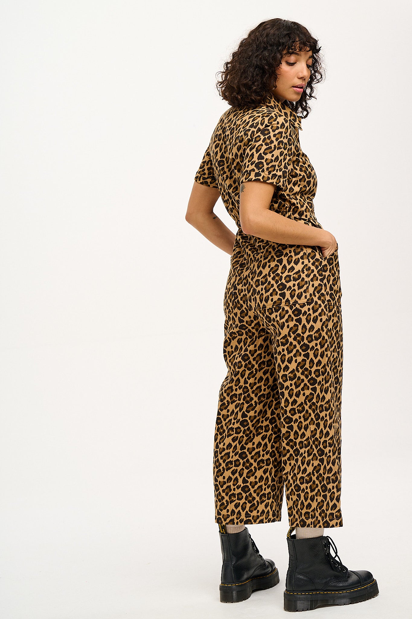 Ragan - Cotton Jumpsuit in Leopard Print