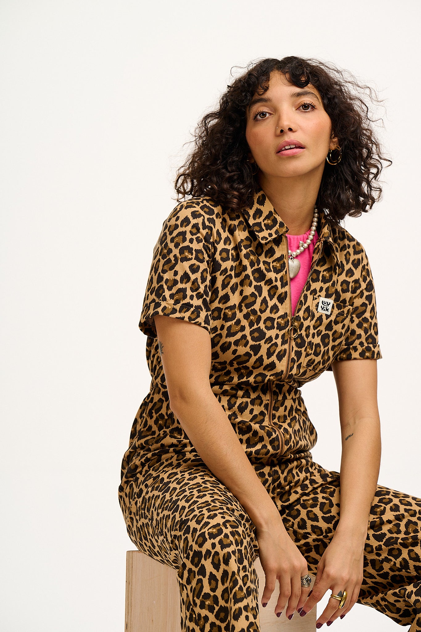 Ragan - Cotton Jumpsuit in Leopard Print