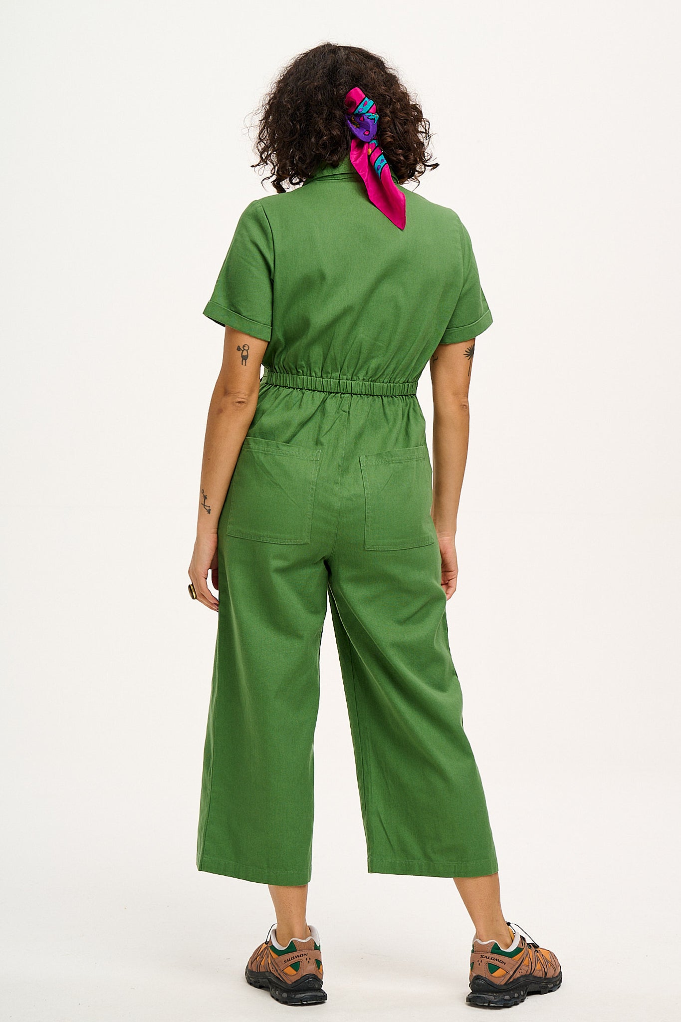 Ragan - Cotton Jumpsuit in Loden Frost Green