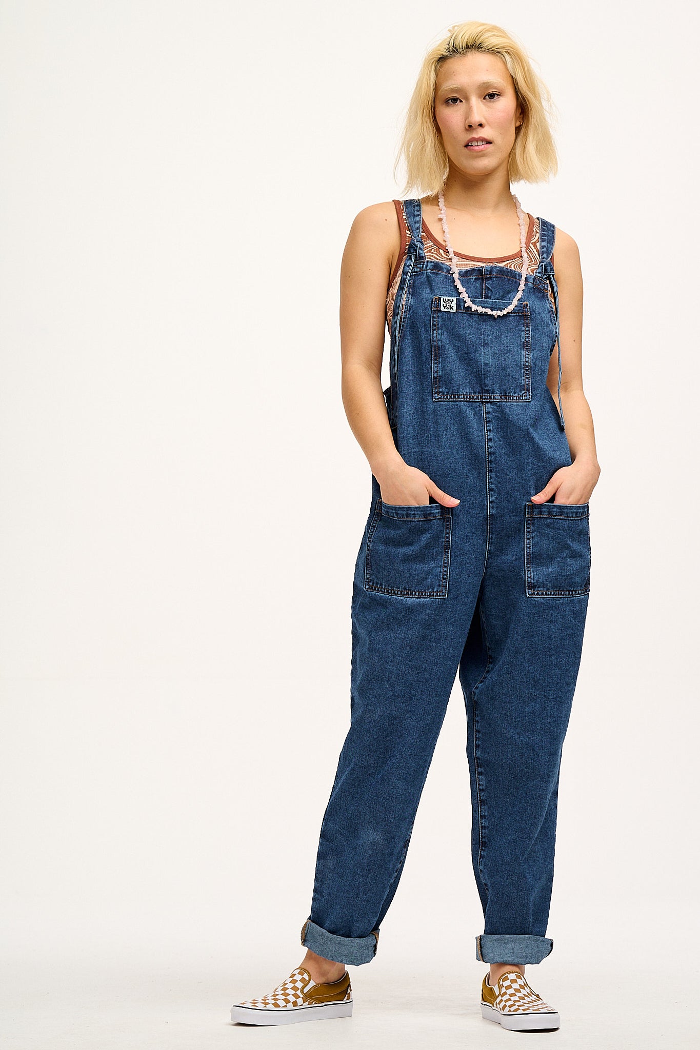 Original - Denim Dungarees in Mid Wash Blue