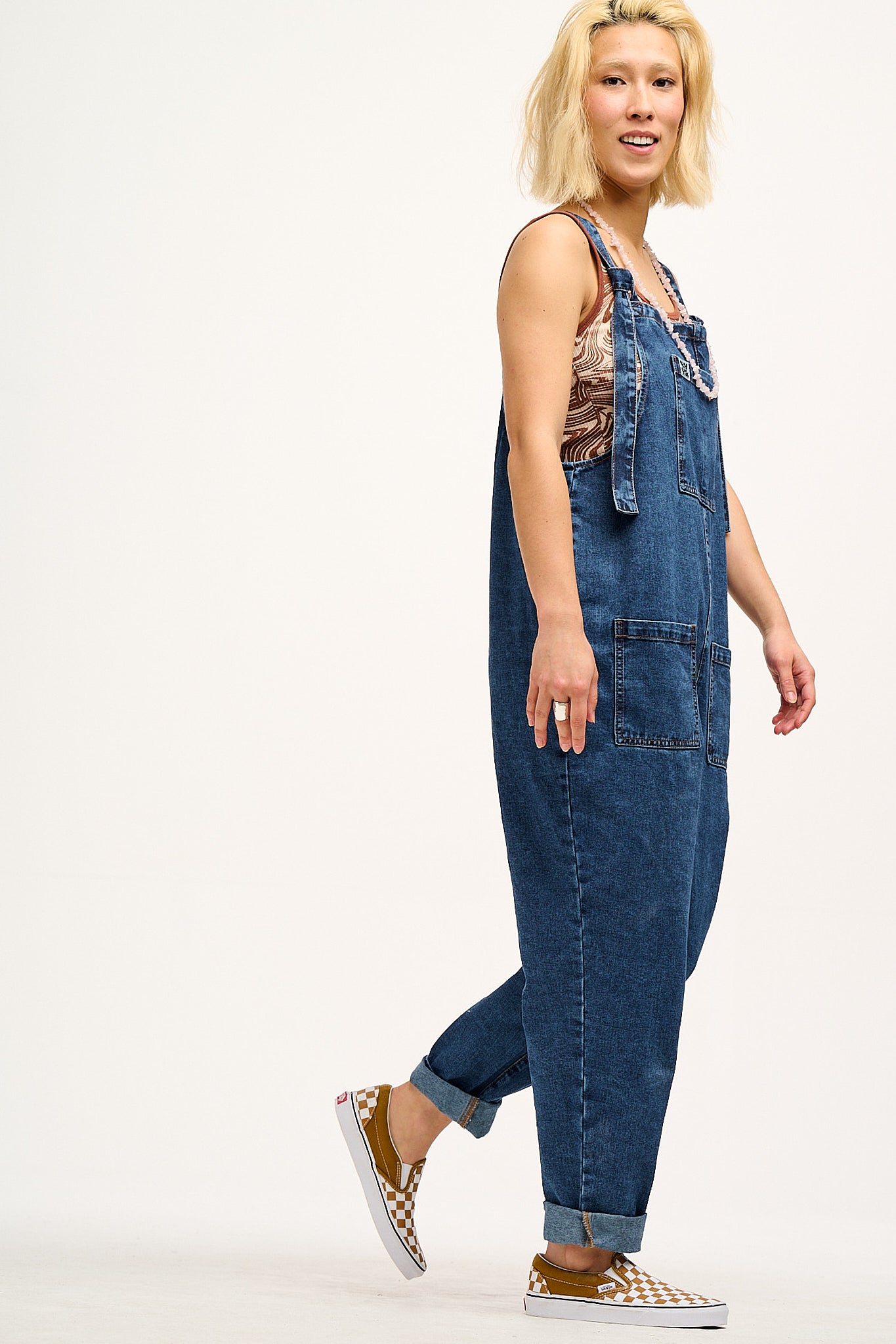 Original - Denim Dungarees in Mid Wash Blue