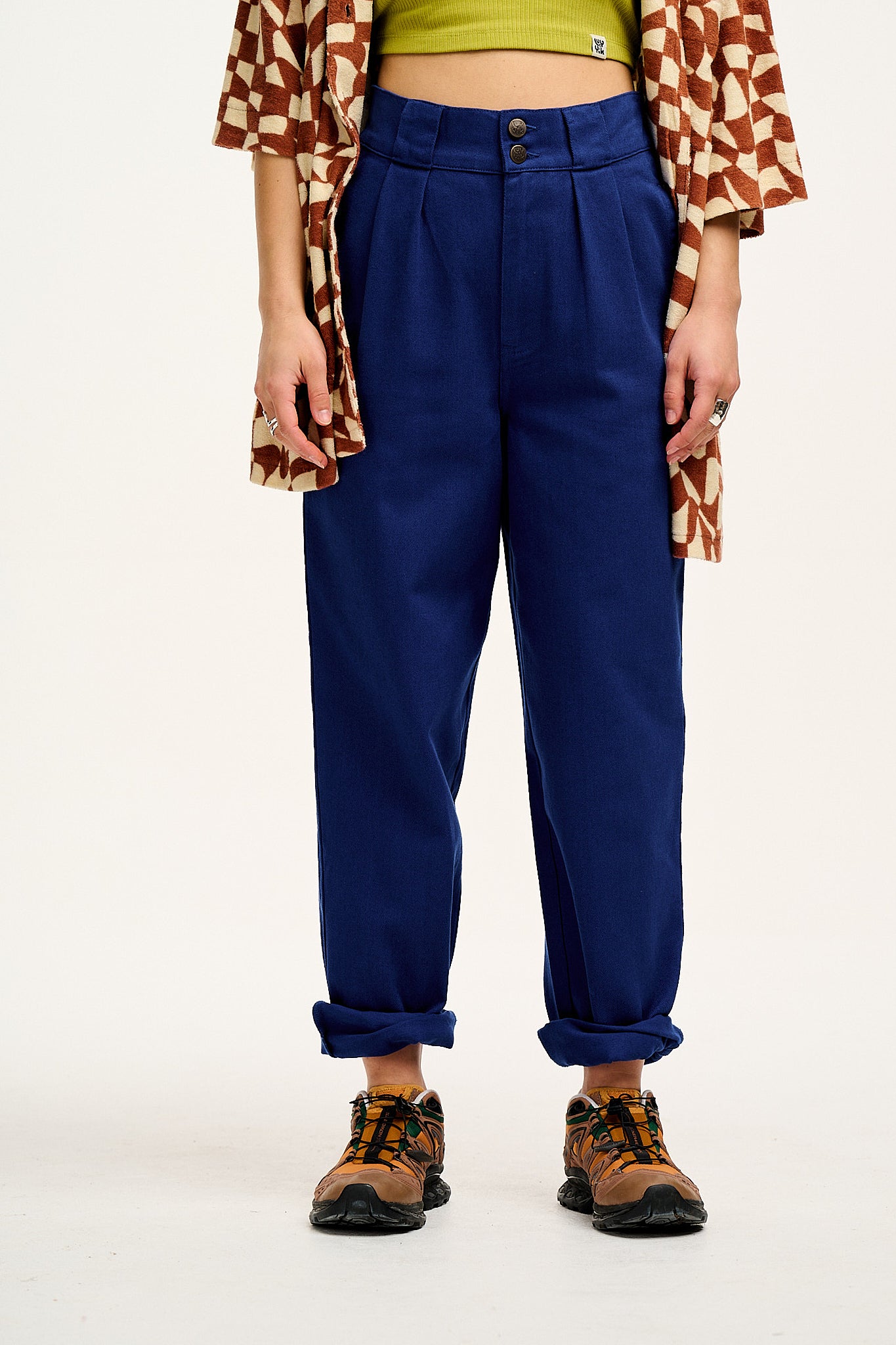 Addison - Tapered Twill Trousers in Sapphire Blue