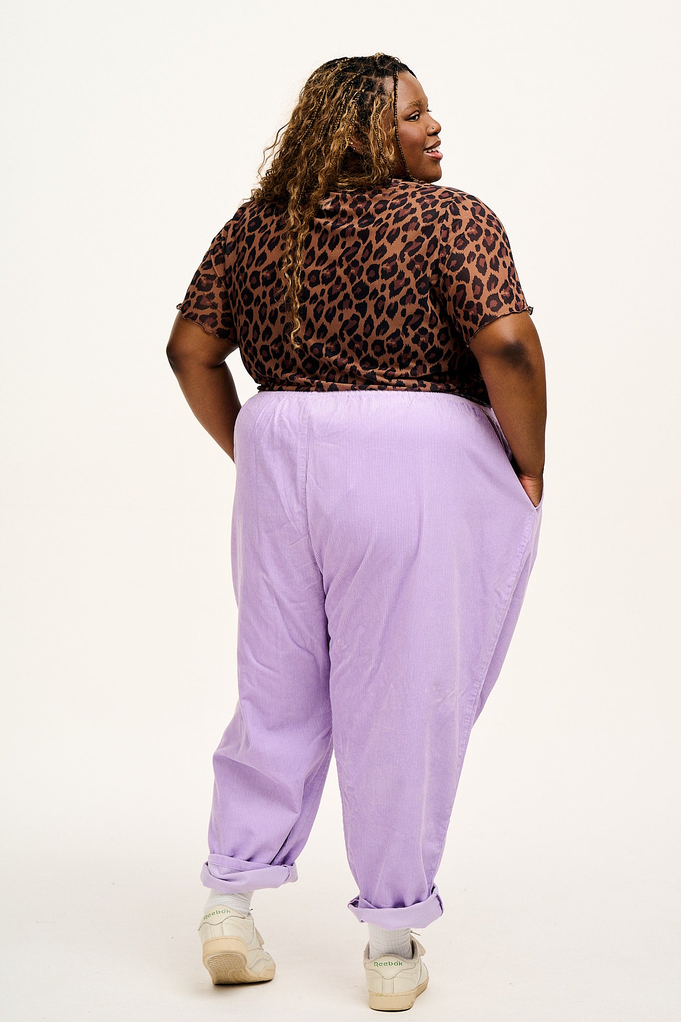 Billie Trousers: ORGANIC CORDUROY - Parma Violet