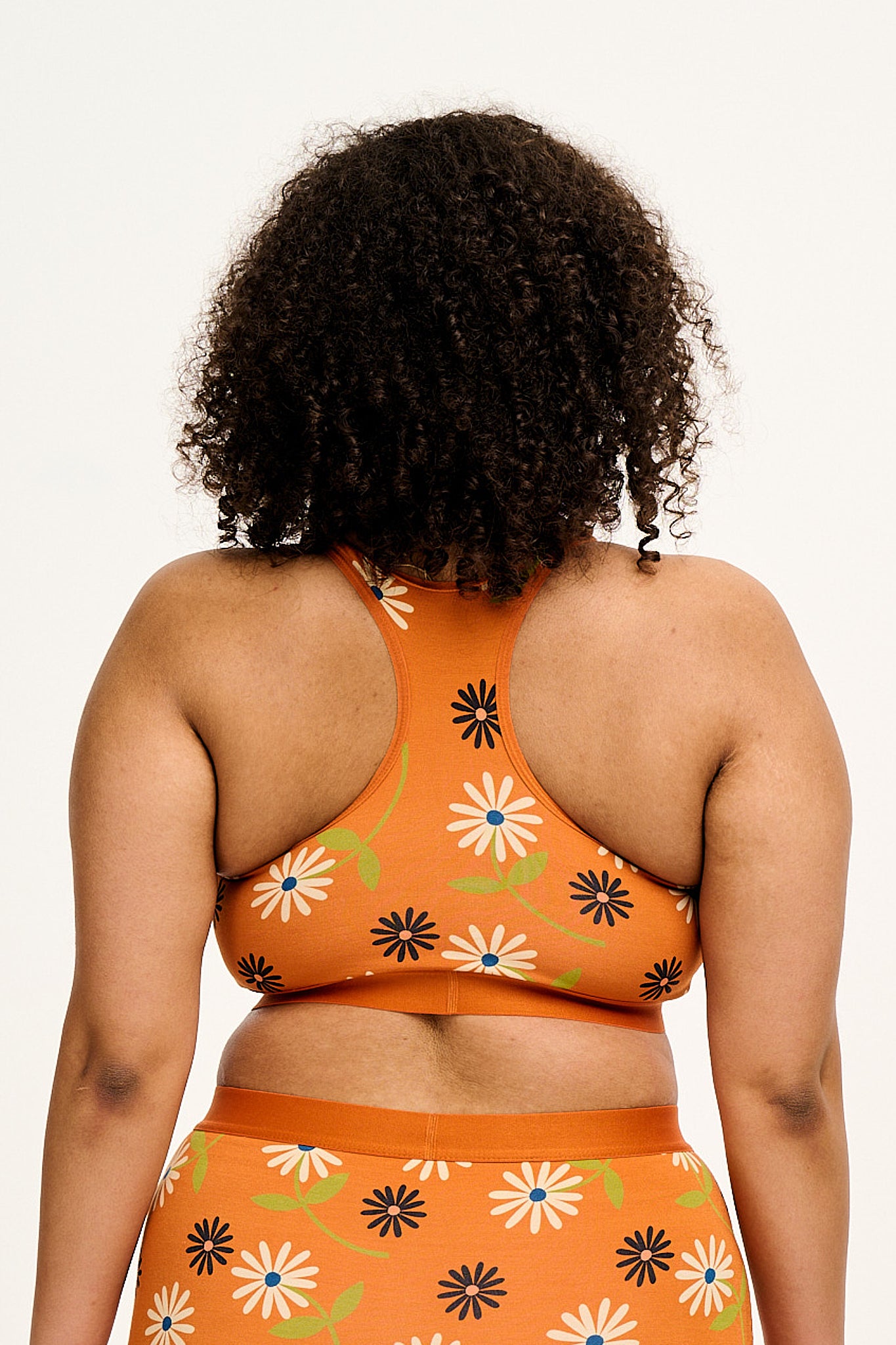 Iona - Racer Back Cotton & Bamboo Crop Top in Veronica Print