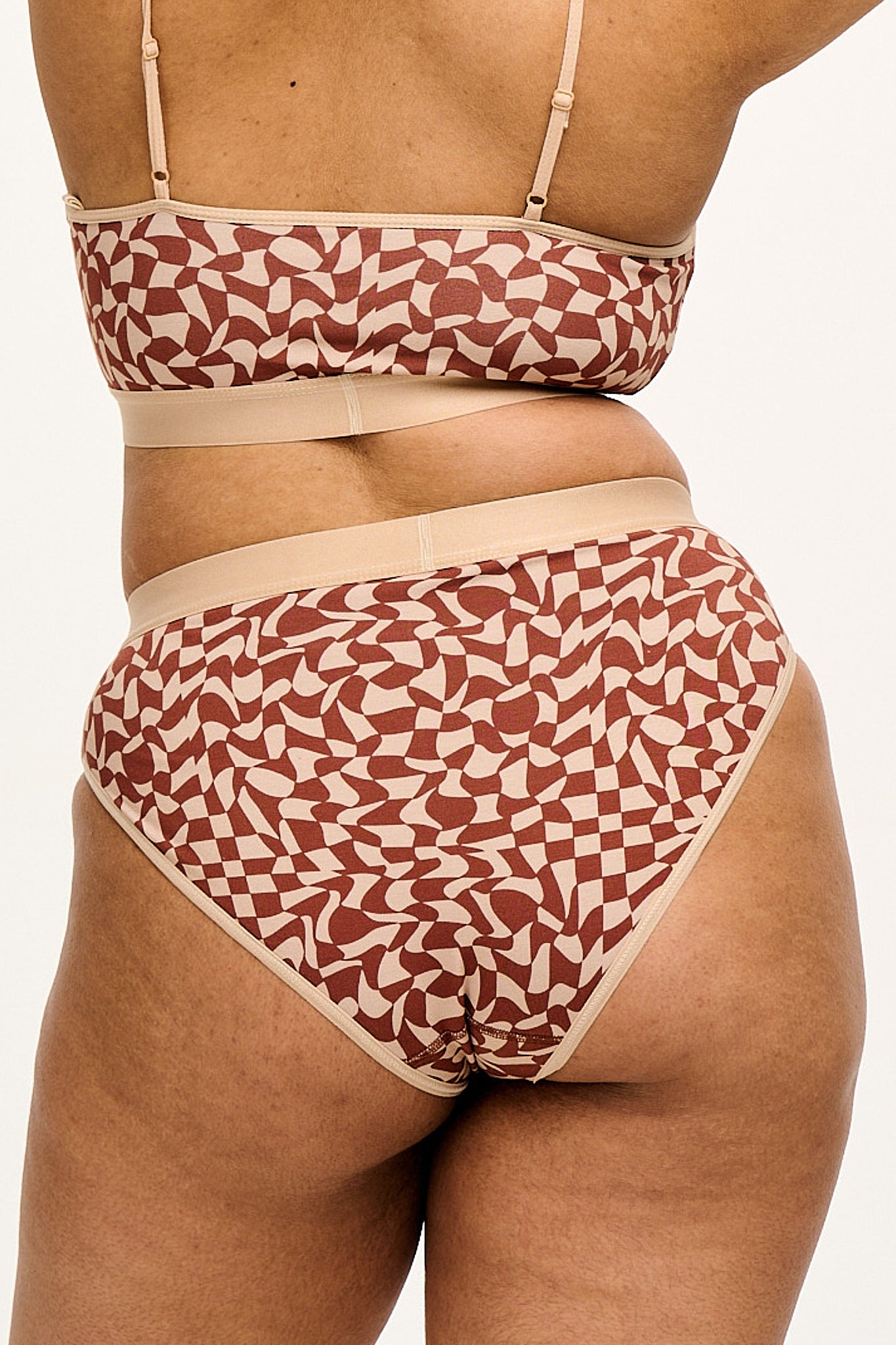 Cora - Cotton & Bamboo Bikini Pant in Amara Grid Print