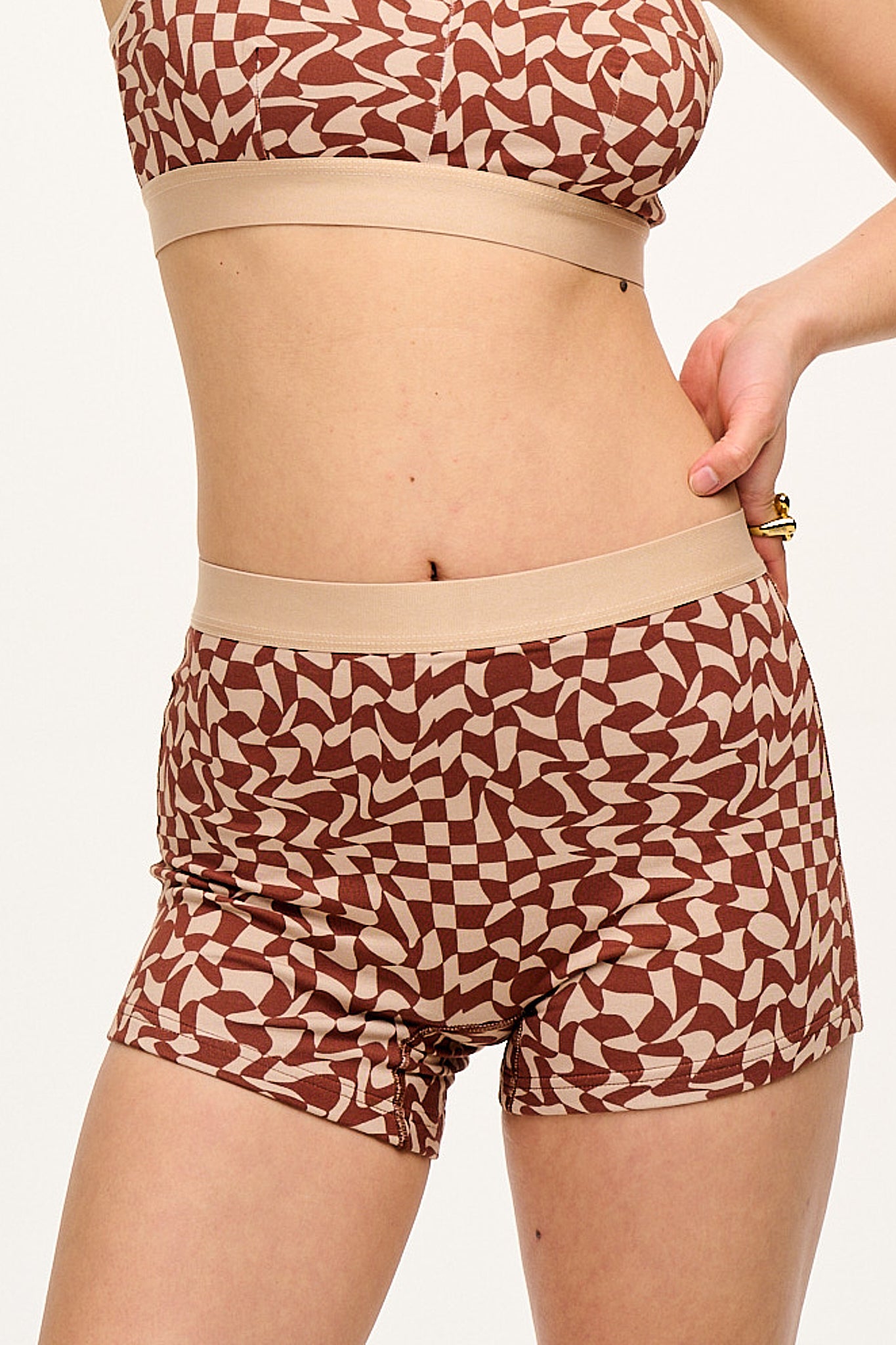 Joey - Cotton & Bamboo Boxer Shorts in Amara Grid Print