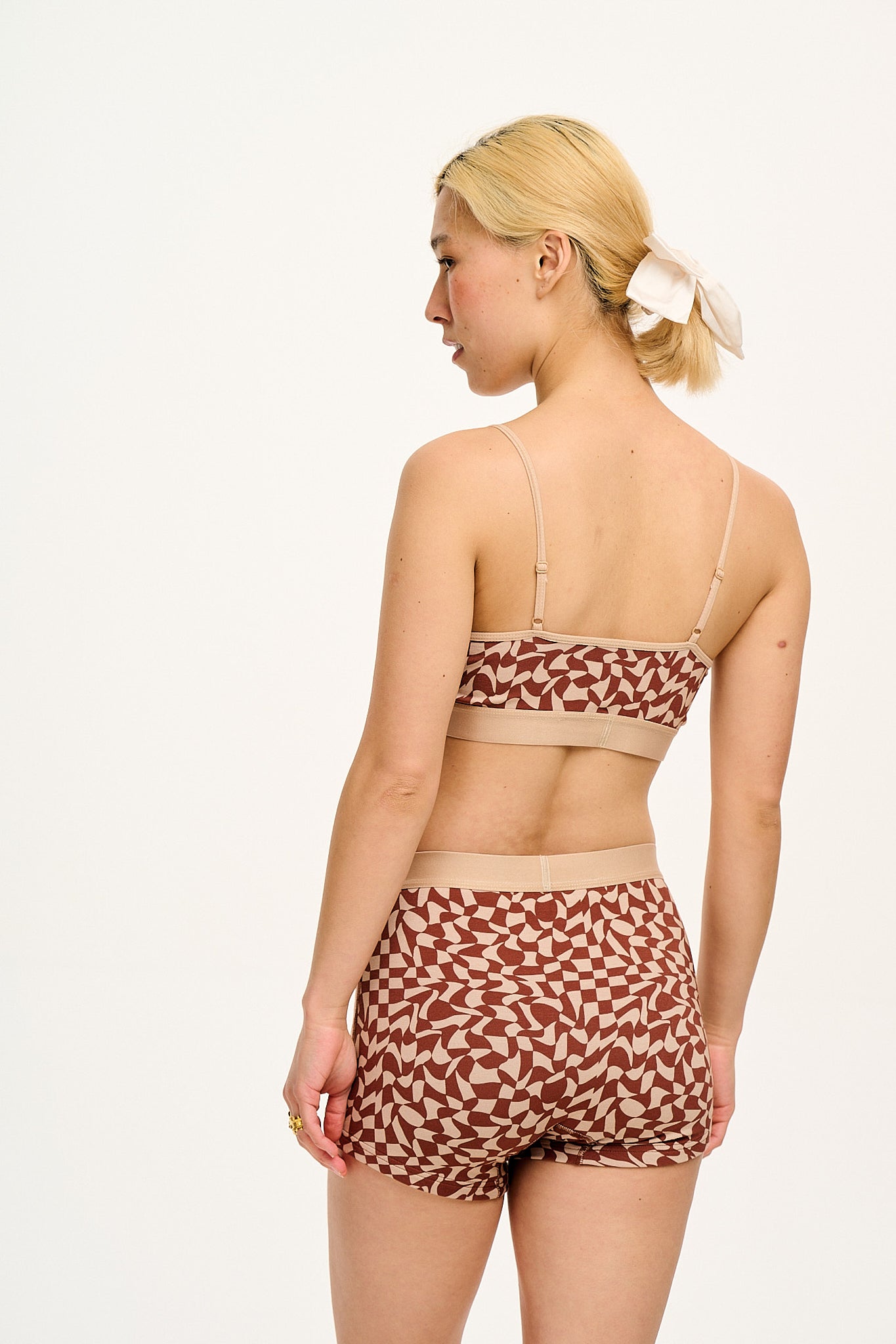 Joey - Cotton & Bamboo Boxer Shorts in Amara Grid Print