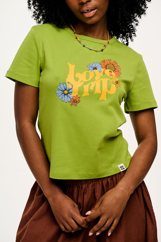 Maya - Cotton Tee in Love Trip Print