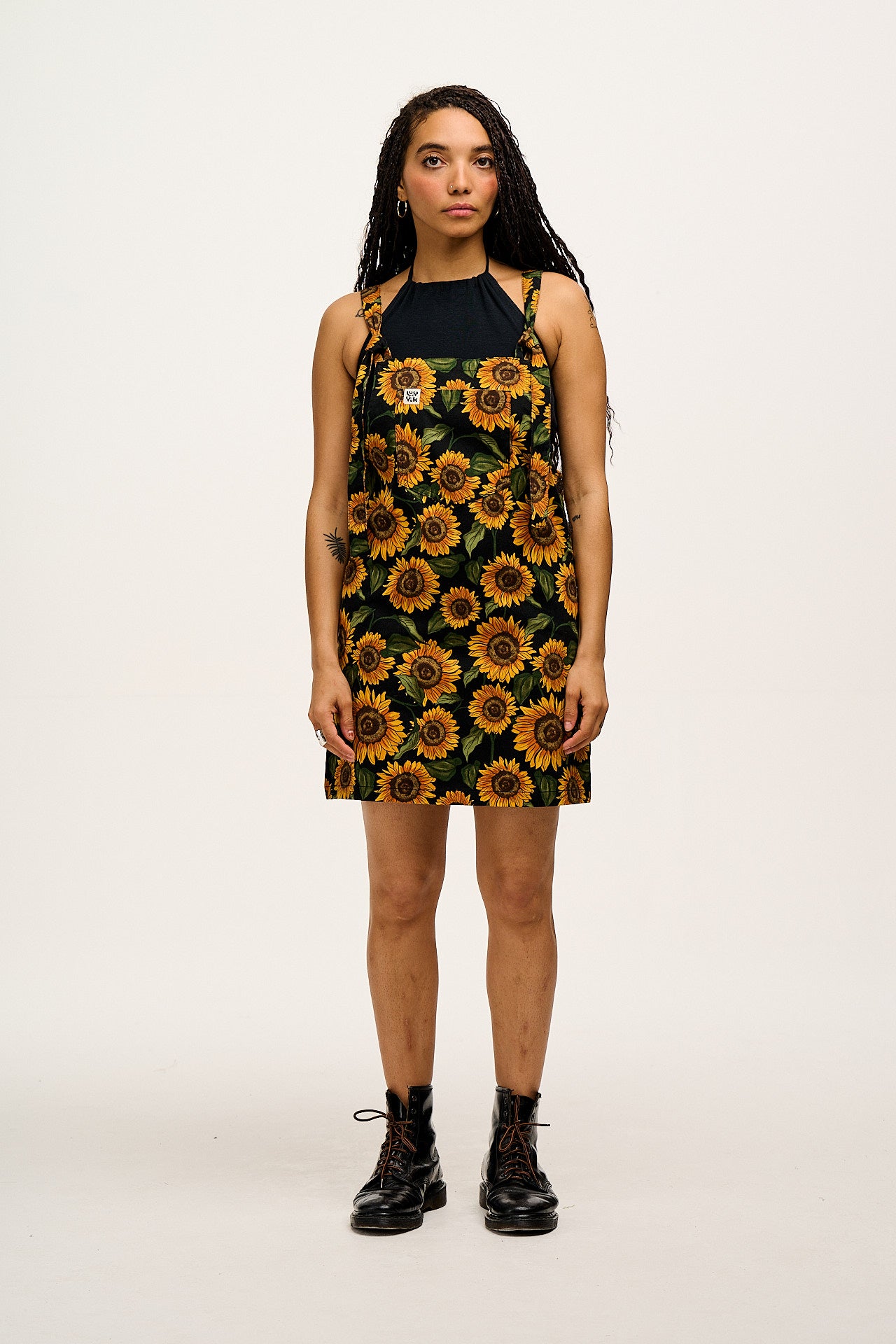 Mini Pini - Twill Dress in Sunflower Print