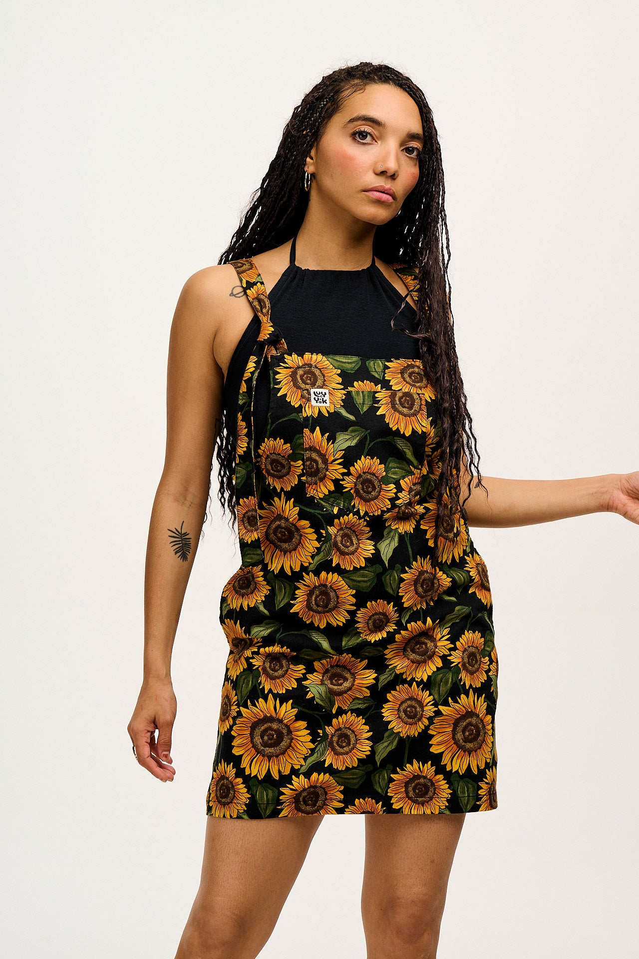 Mini Pini - Twill Dress in Sunflower Print