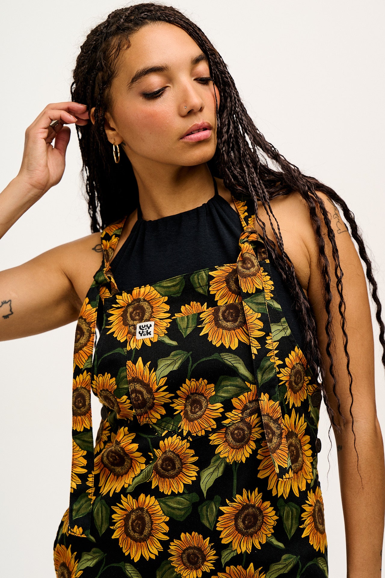 Mini Pini - Twill Dress in Sunflower Print