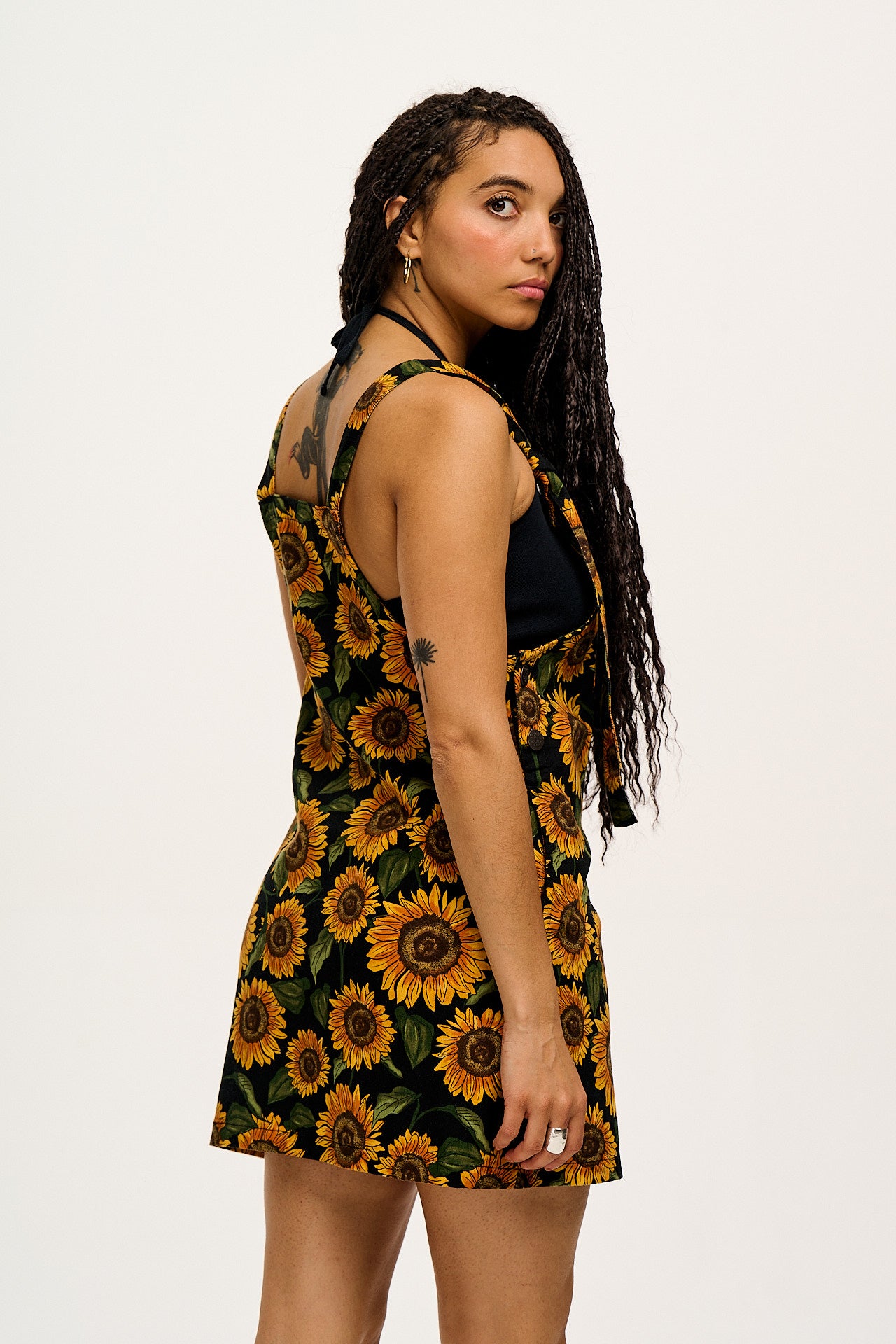 Mini Pini - Twill Dress in Sunflower Print