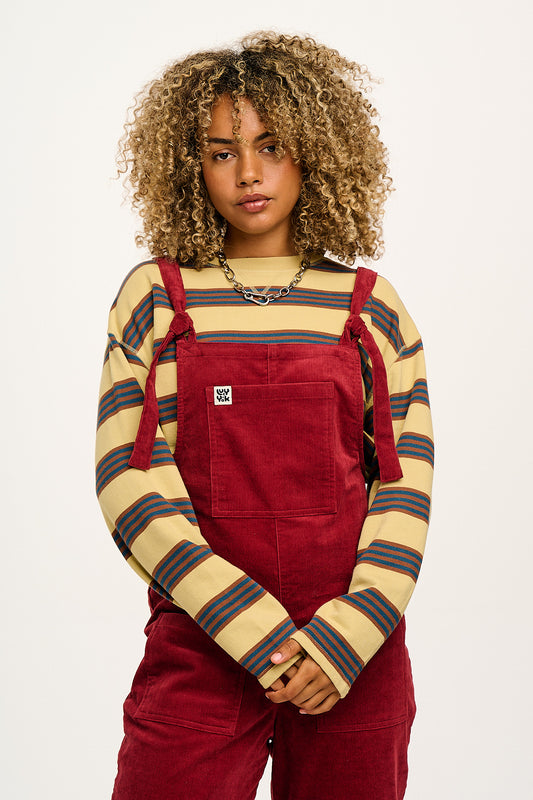 Original - Corduroy Dungarees in Maroon