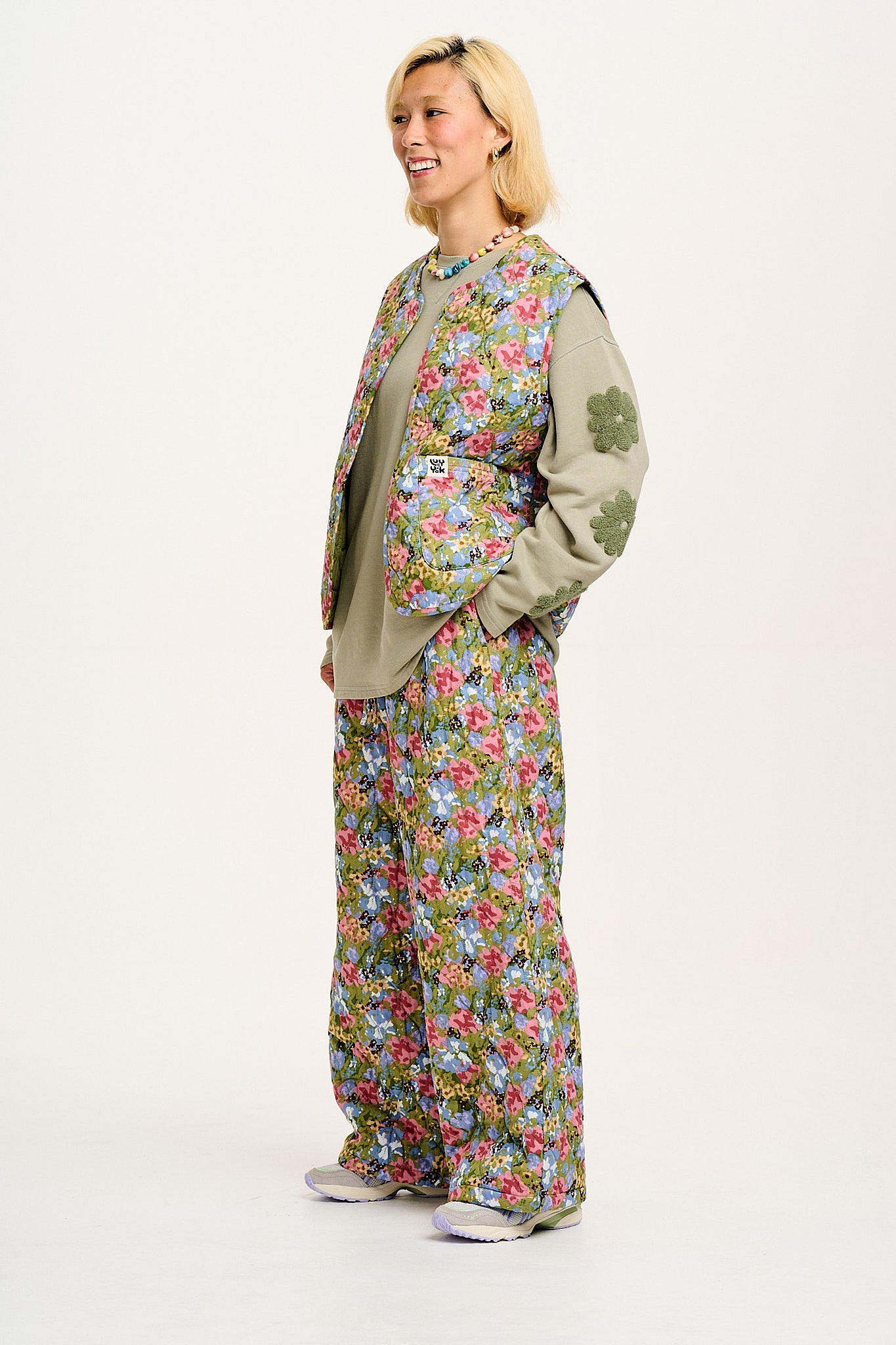 Chester - Quilted Cotton Trousers in Elsinore Floral Print