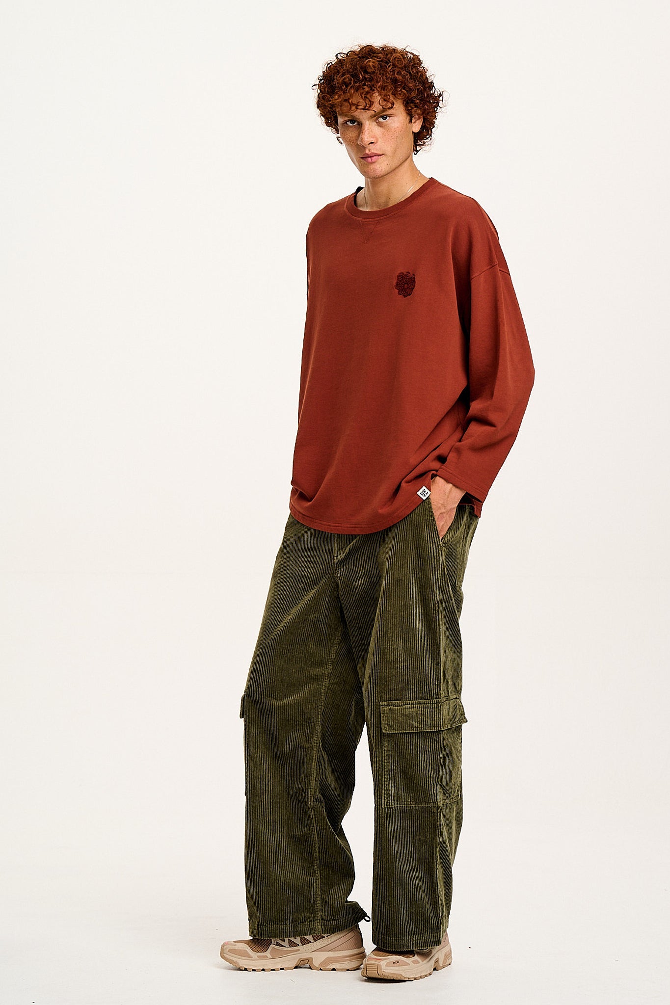 Kai - Midweight Cosy Loop Back Cotton Sweatshirt in Hazel