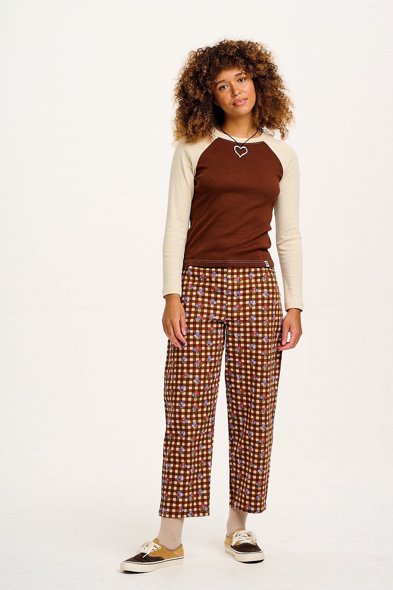 Drew - Straight Leg Twill Trousers in Meryl Check Print