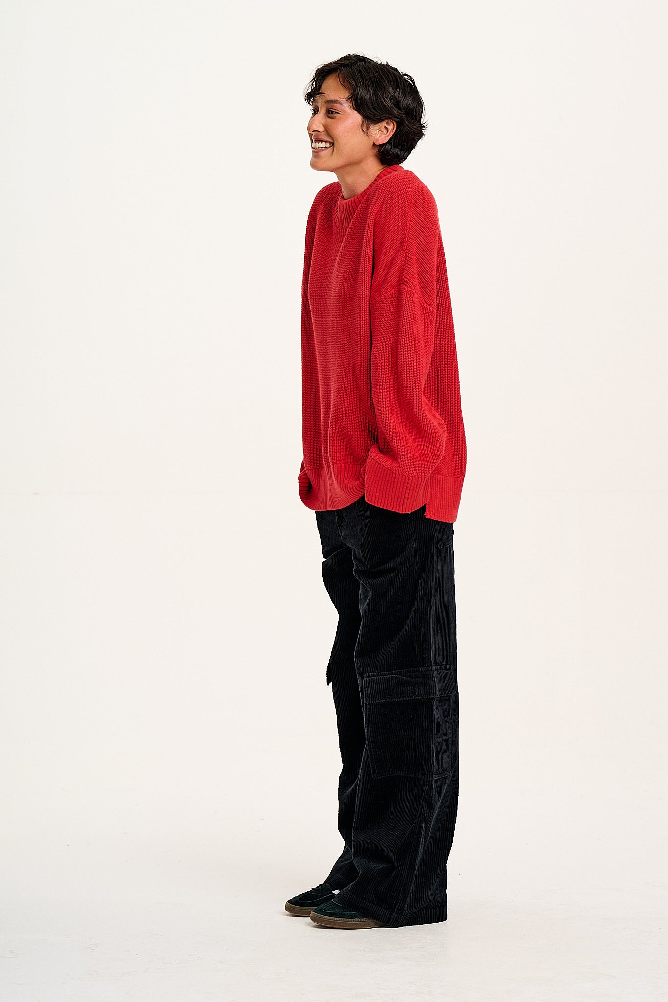 Amari - Oversized Knitted Jumper in Red