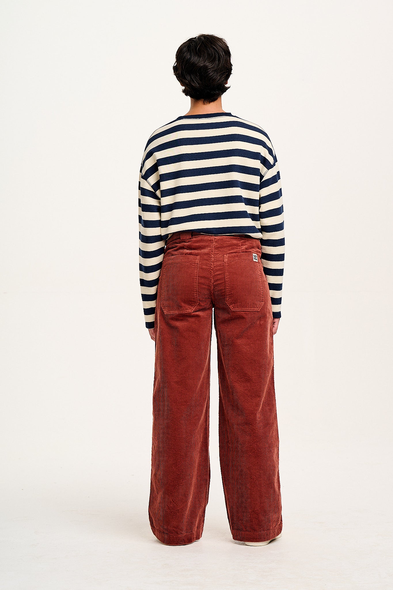 Delores - Wide Leg Corduroy Jeans in Red Saffron