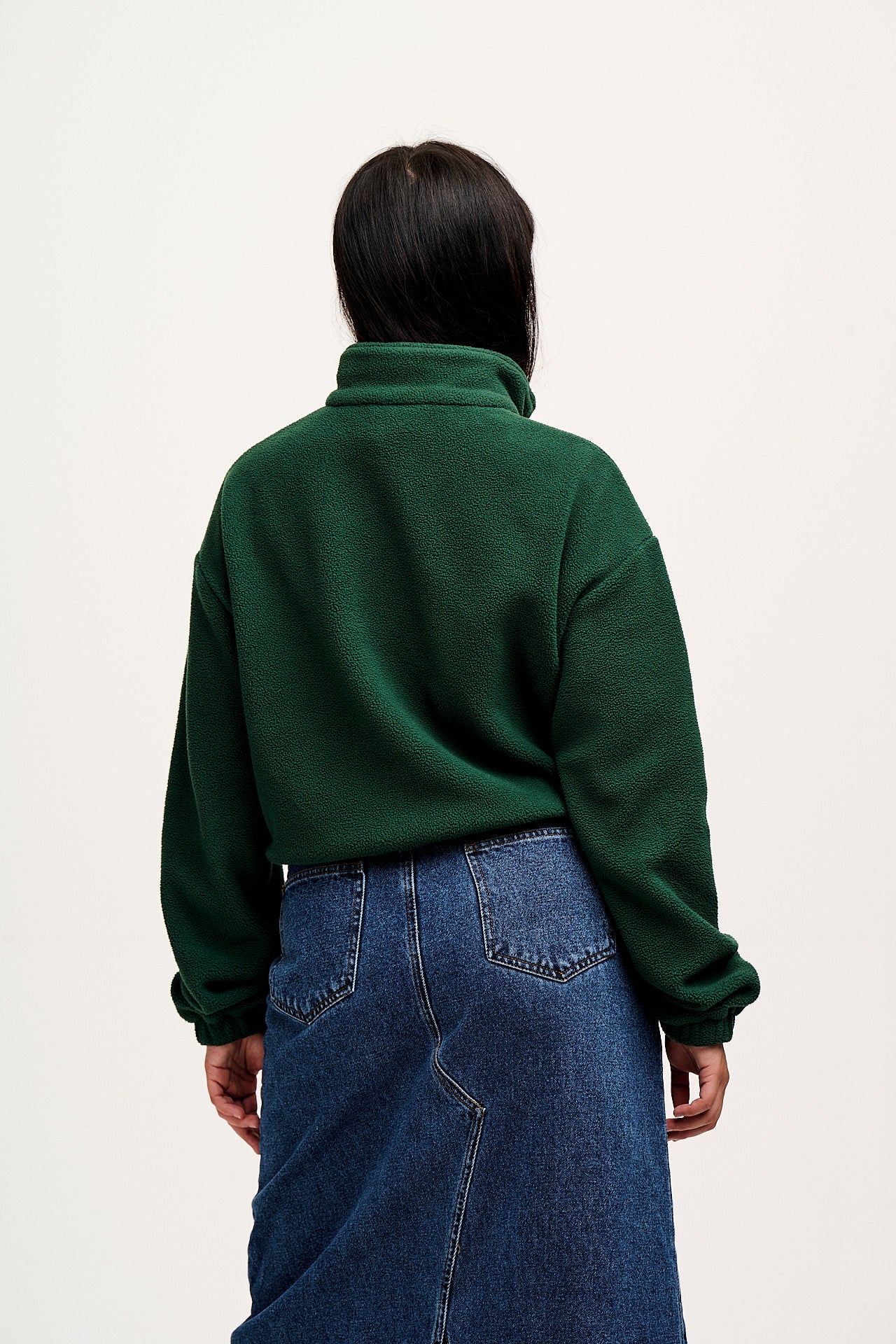 Blake - Cropped Polar Fleece in Posy Green