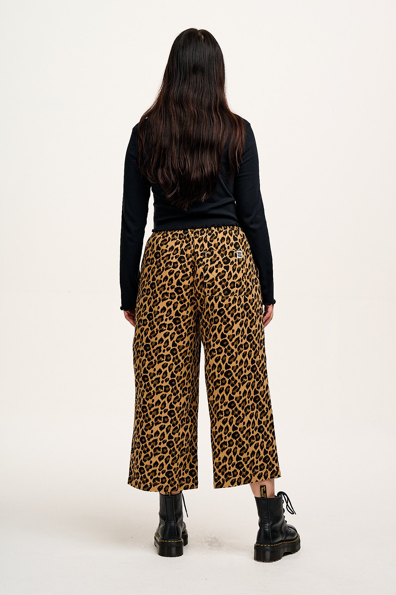 Chuck - Wide Leg Cotton Trousers in Leopard Print