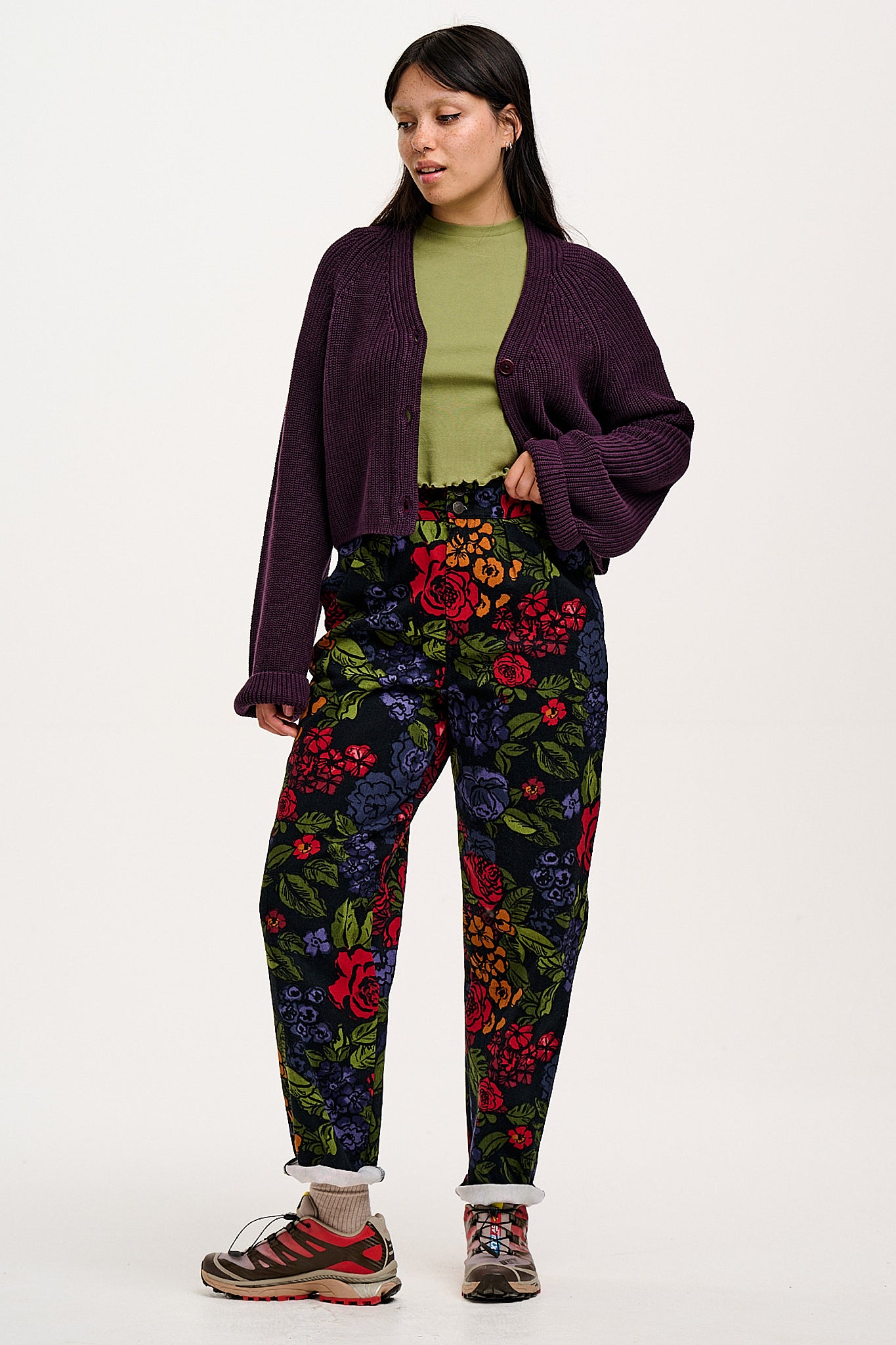 Addison - Tapered Twill Trousers in Maria Print