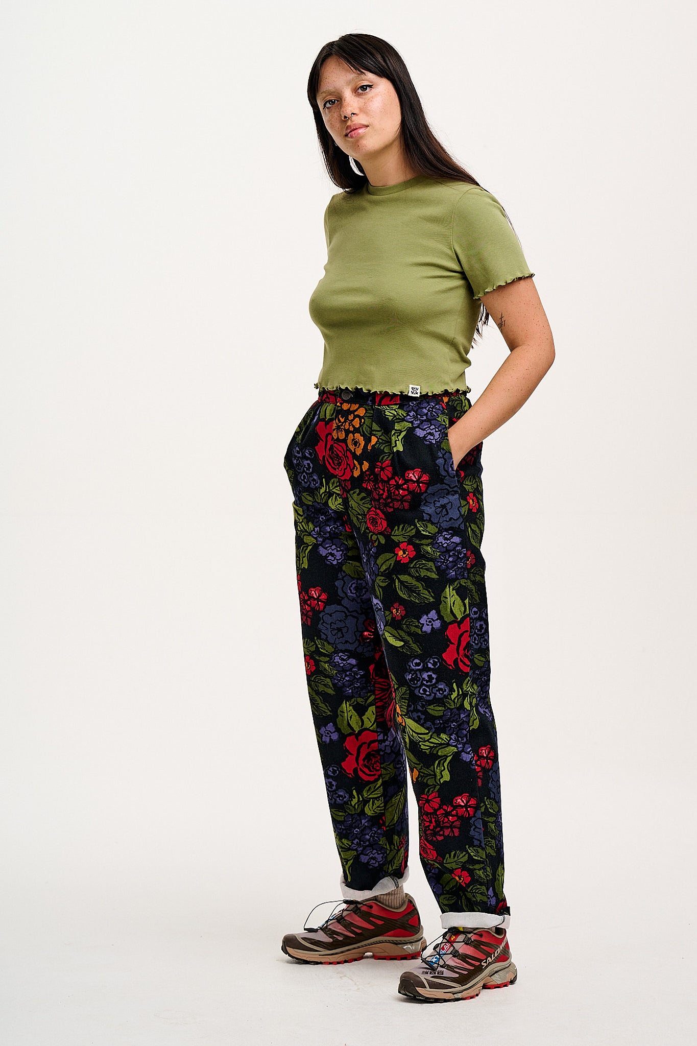 Addison - Tapered Twill Trousers in Maria Print