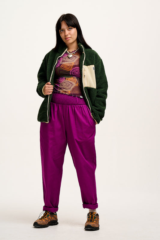 Alexa - Cotton Trousers in Hollyhock Purple