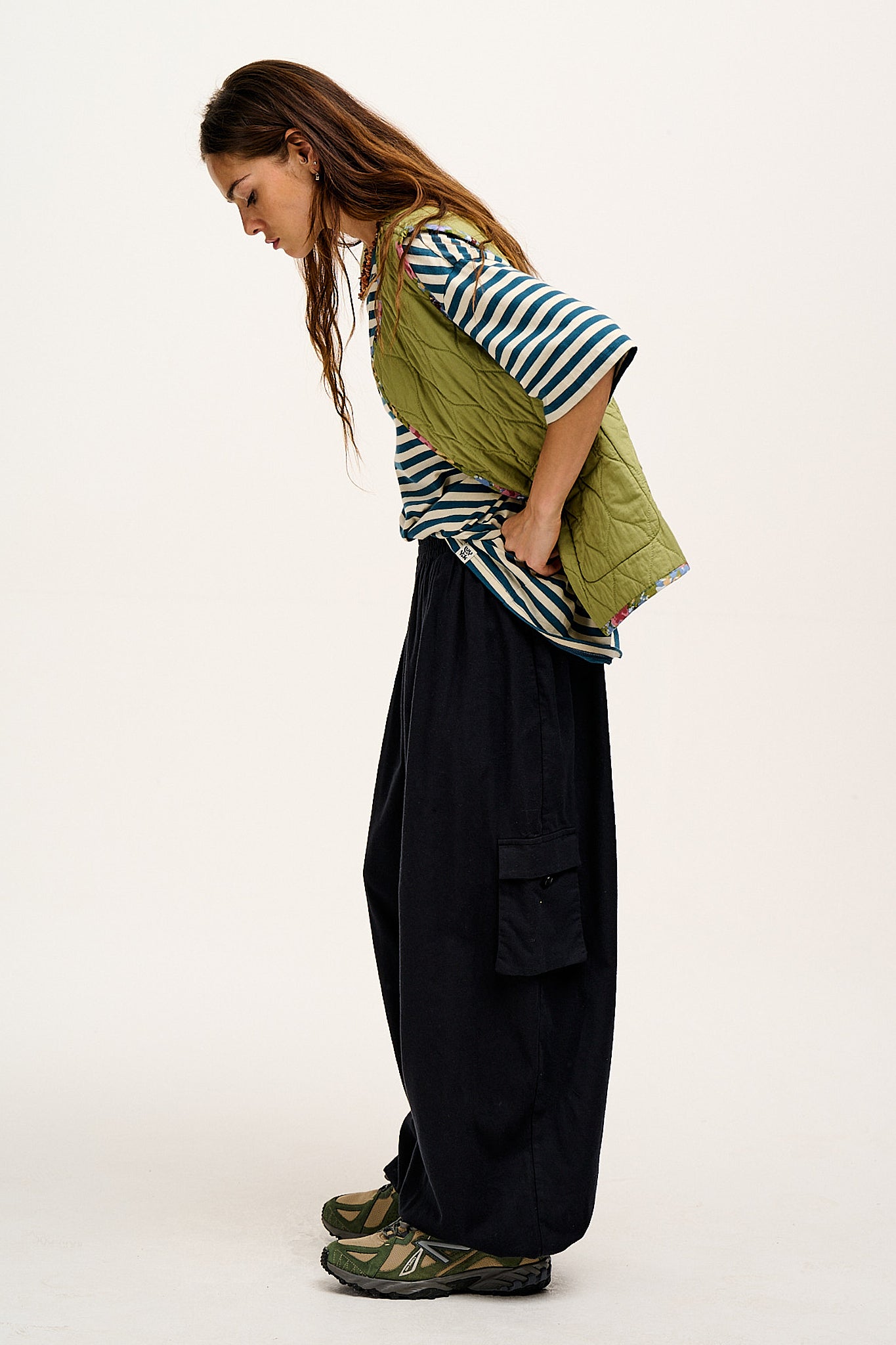 Rumi - Balloon Cotton & Linen Trousers in Black