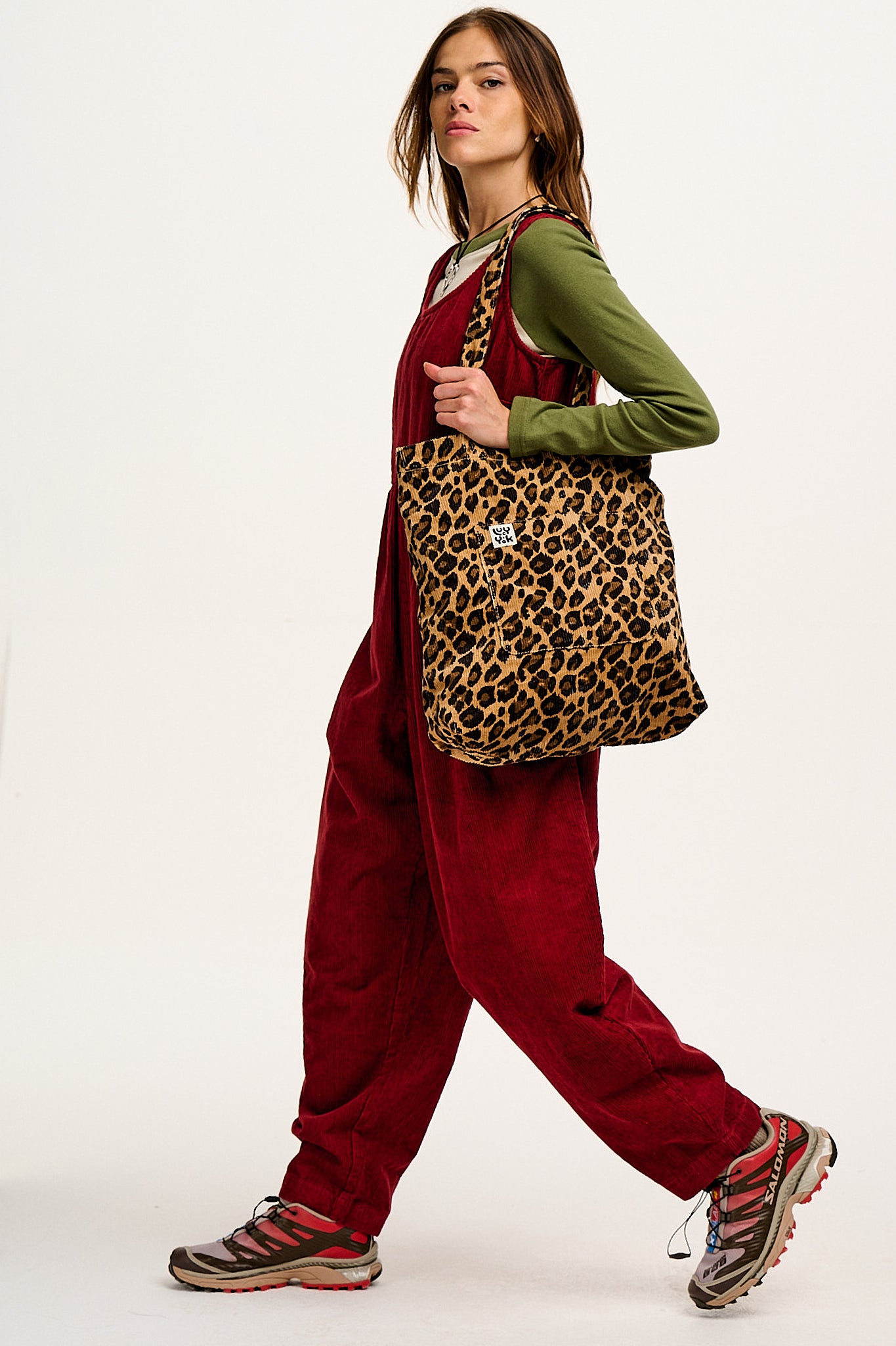 Felix - Cord Tote Bag in Leopard Print