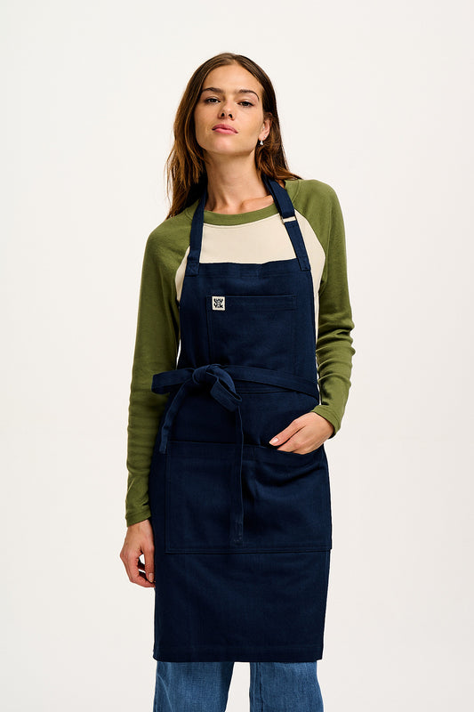 Ada - Heavyweight Cotton Apron in Navy