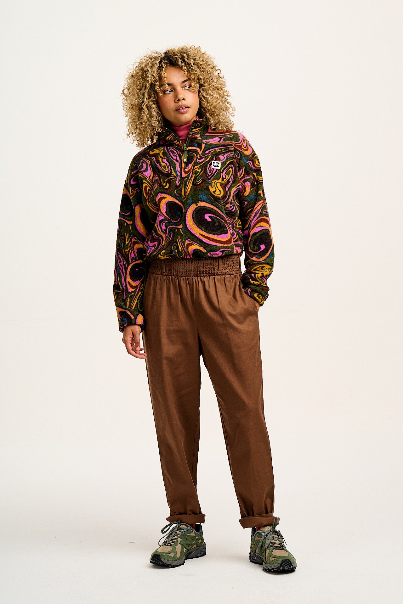 Alexa - Cotton Trousers in Cocoa Brown