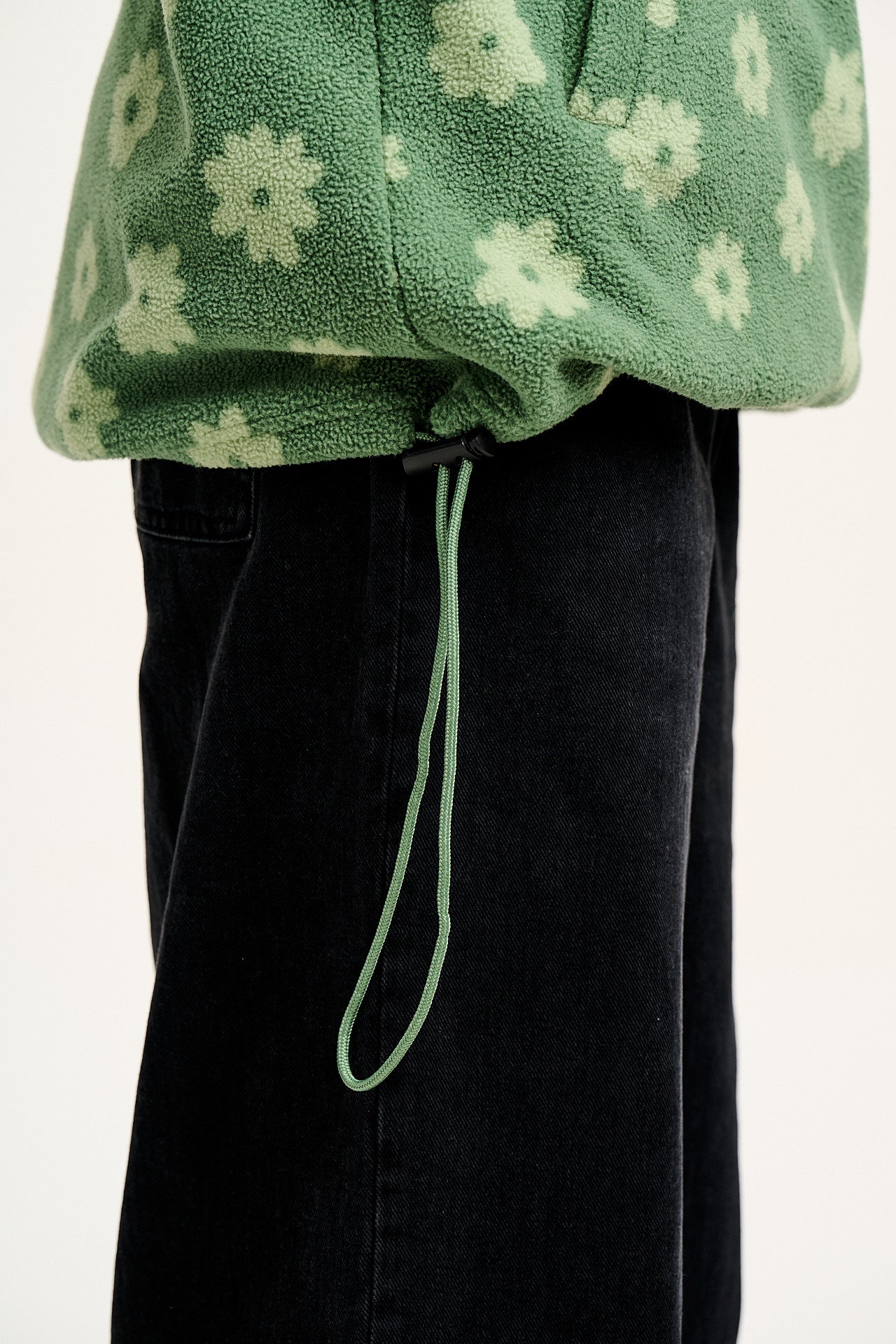 Stevie - Soft Polar Fleece in Green Delano Floral Print